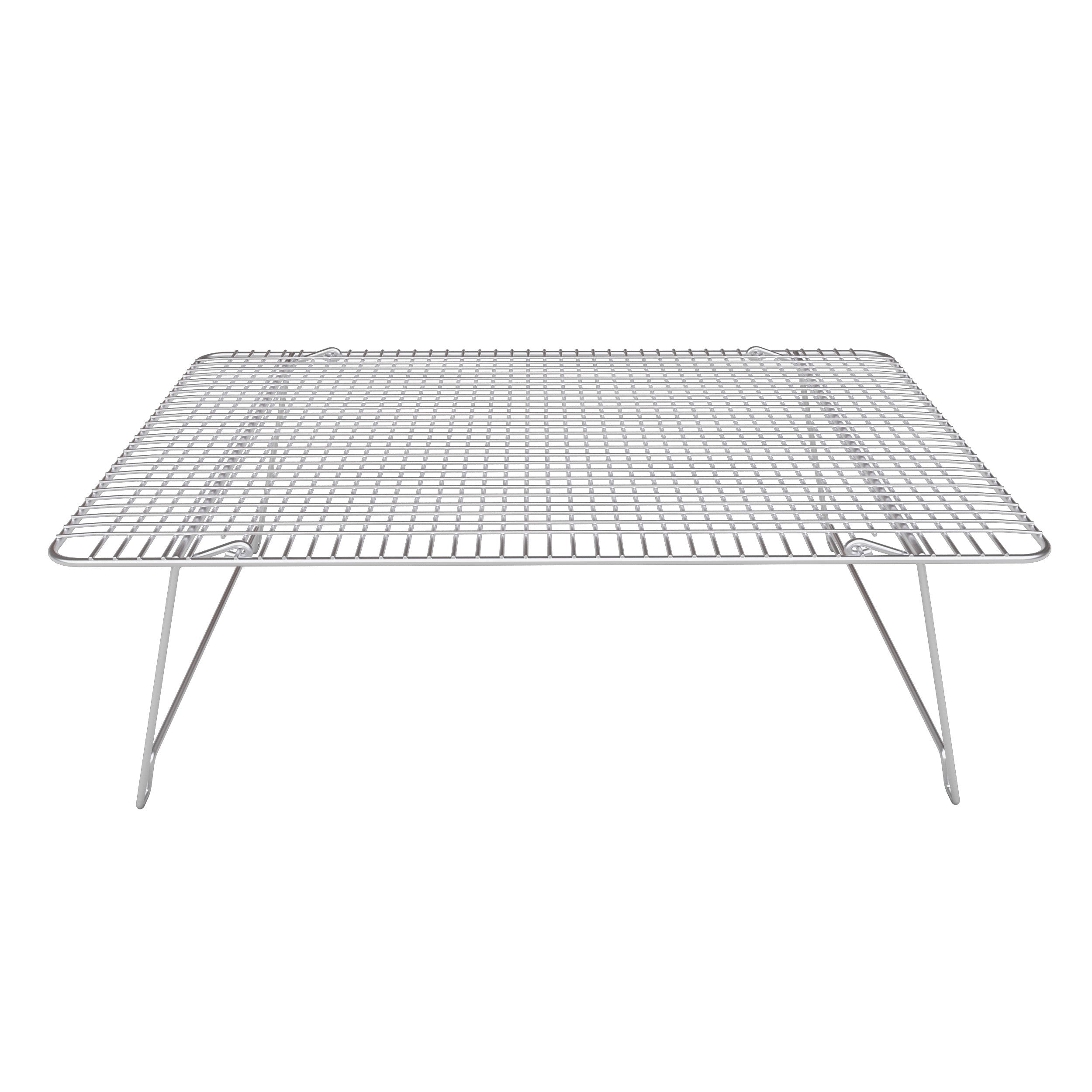 Hamilton Housewares Stackable Stainless Steel Wire Half Sheet Cooling Rack(12''X17'') - With Collapsible Folding Legs - For Baki