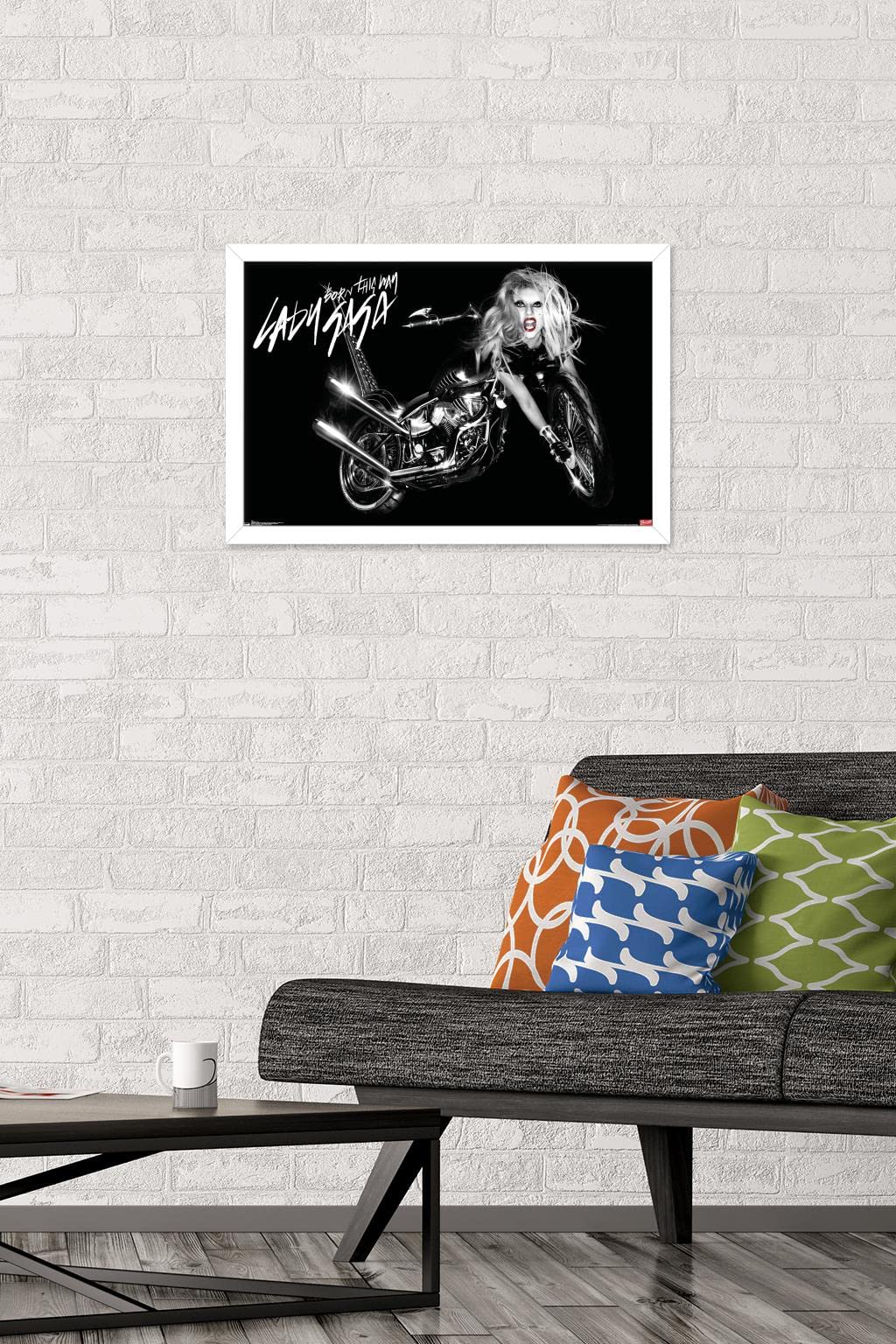 Trends International Lady Gaga - Cover Wall Poster, 14.725'' X 22.375'', White Framed Version