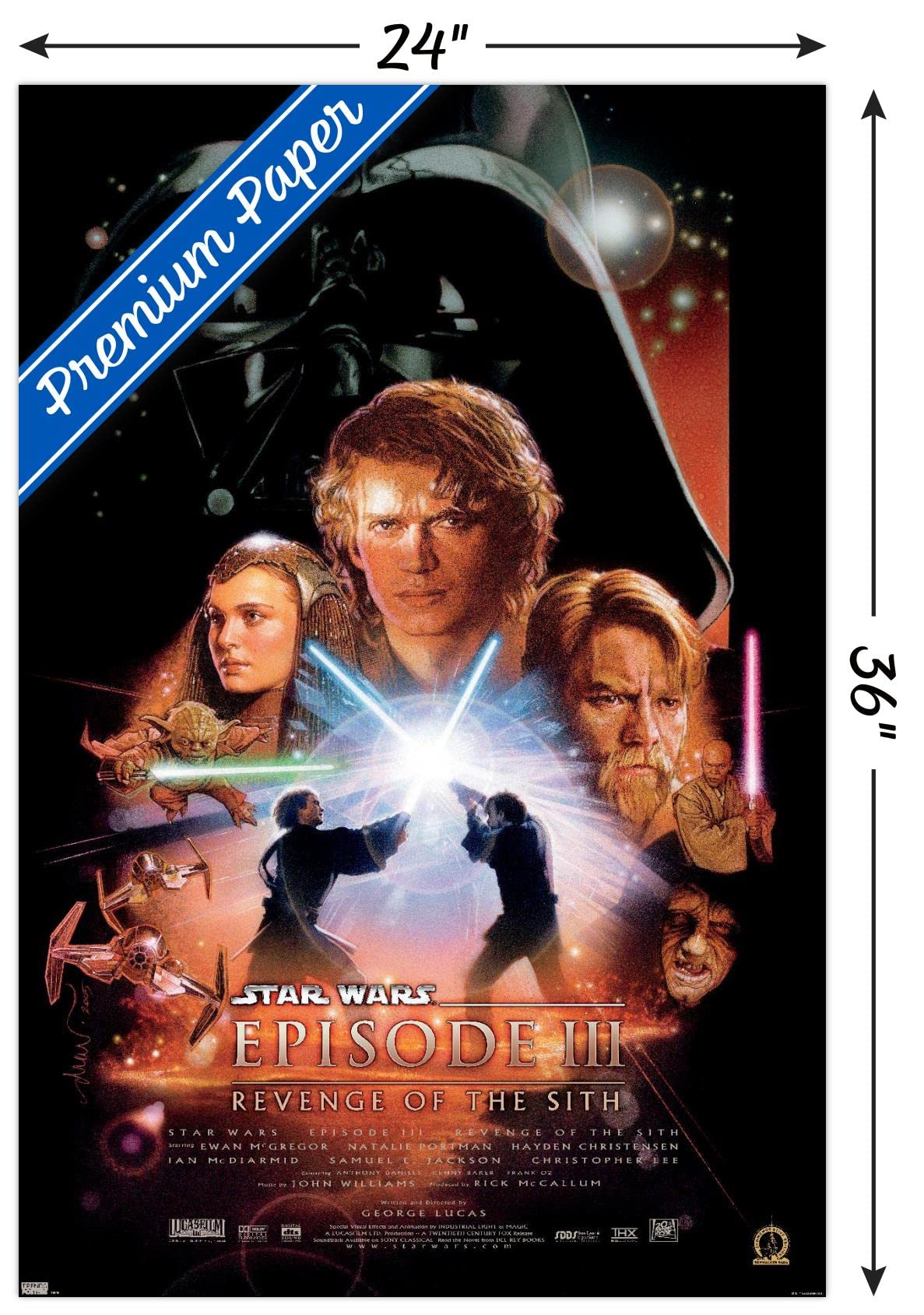 Trends International 24X36 Star Wars: Revenge Of The Sith - One Sheet Wall Poster, 24.00'' X 36.00'', Premium Unframed Version