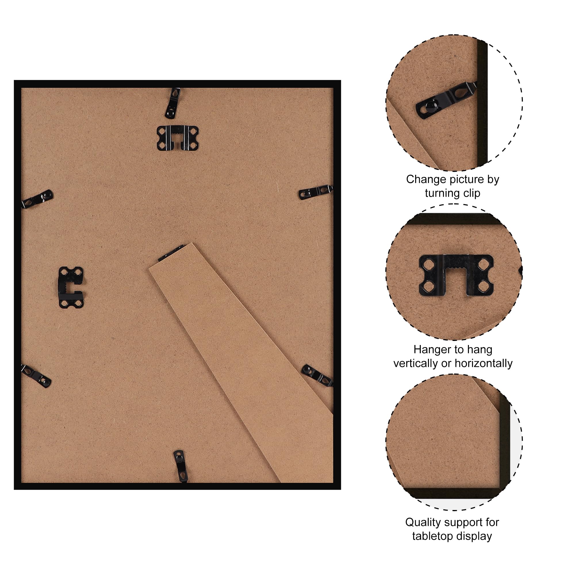 Giftgarden 11x14 Picture Frame Rustic Brown, 11 by 14 Thin Photo Frame for Wall Tabletop Display, Single