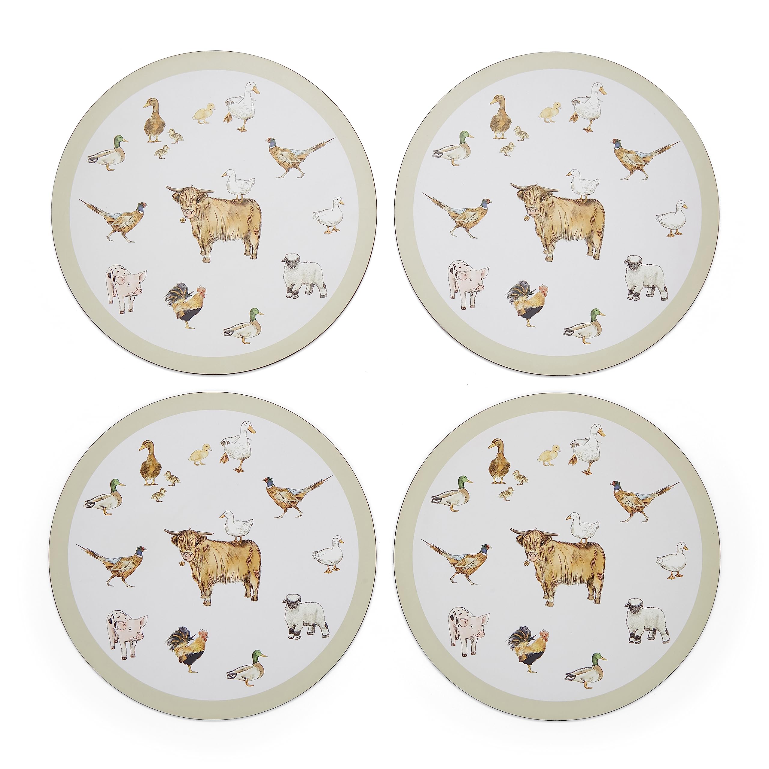 Cooksmart Pack Of 4 Table Place Mats | Place Mats For Table With British Designs | Table Mats For All Types Of Kitchens - Butter