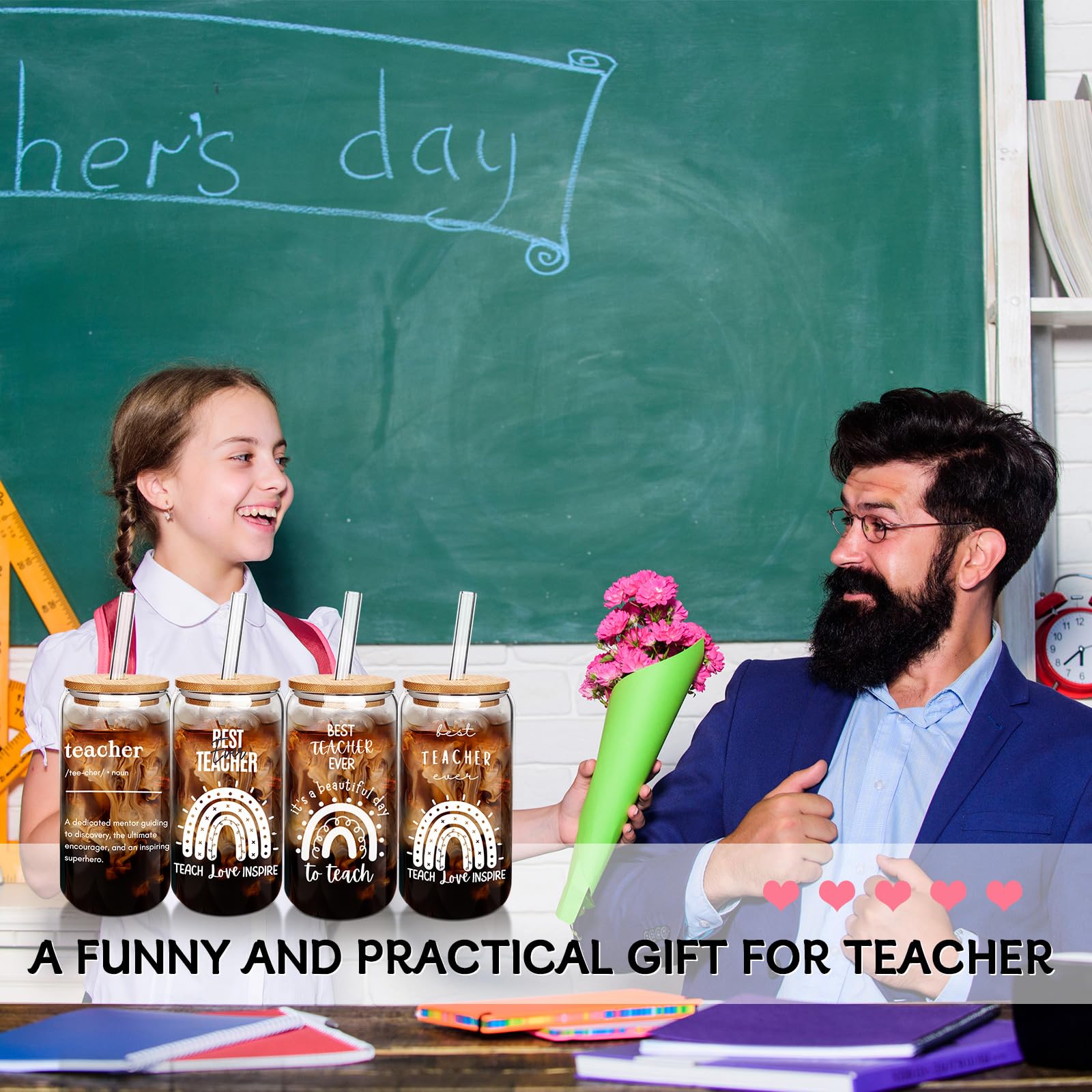 Anotion Teacher Appreciation Tumbler - Back To School Teacher Appreciation Gifts Bulk Teacher Gifts Women Best Teacher Ever Back