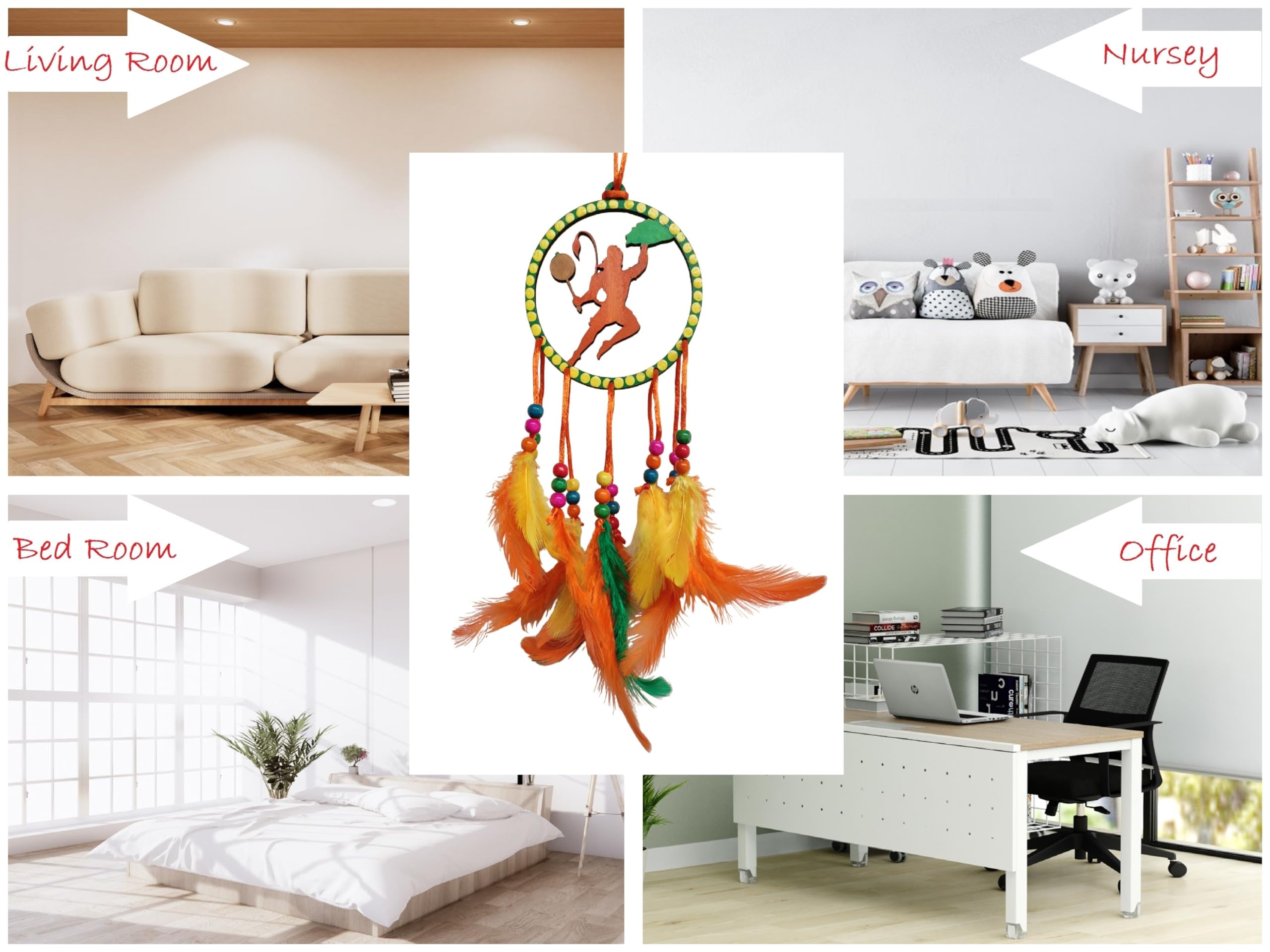 Varenyam Car Mirror Hanging Accessories, Handmade Dream Catcher For Car, Home, Gift, Wall Hanging, Wind Chime, Car Decoration Ac