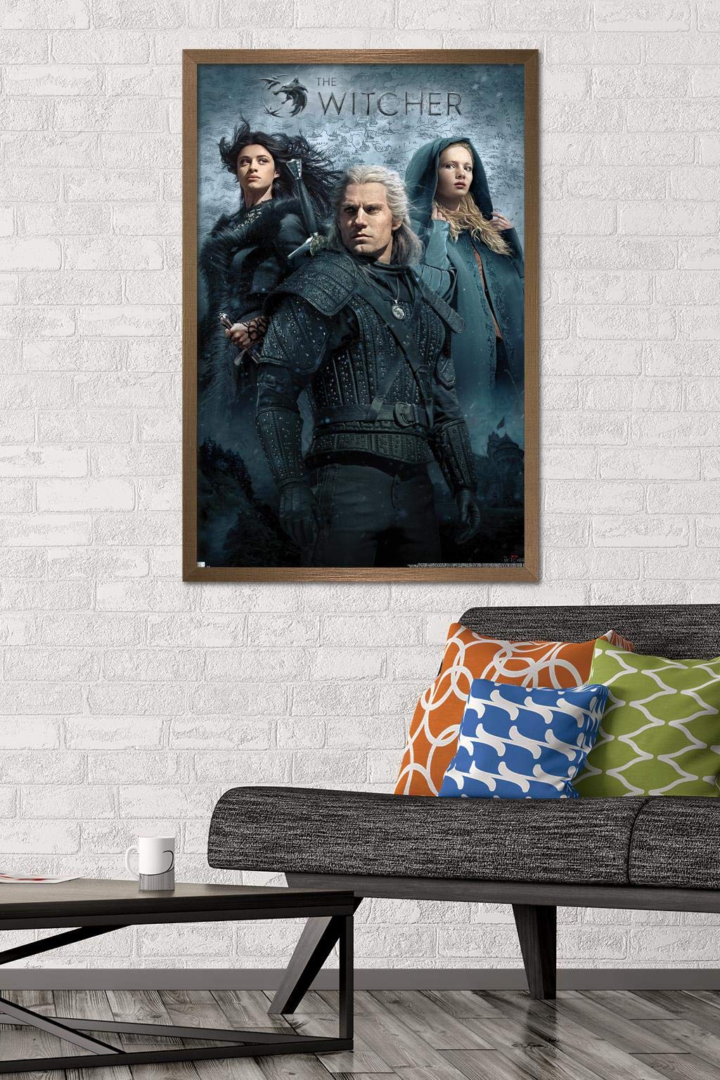 Trends International Netflix The Witcher - Key Art Wall Poster, 22.375'' X 34'', Bronze Framed Version