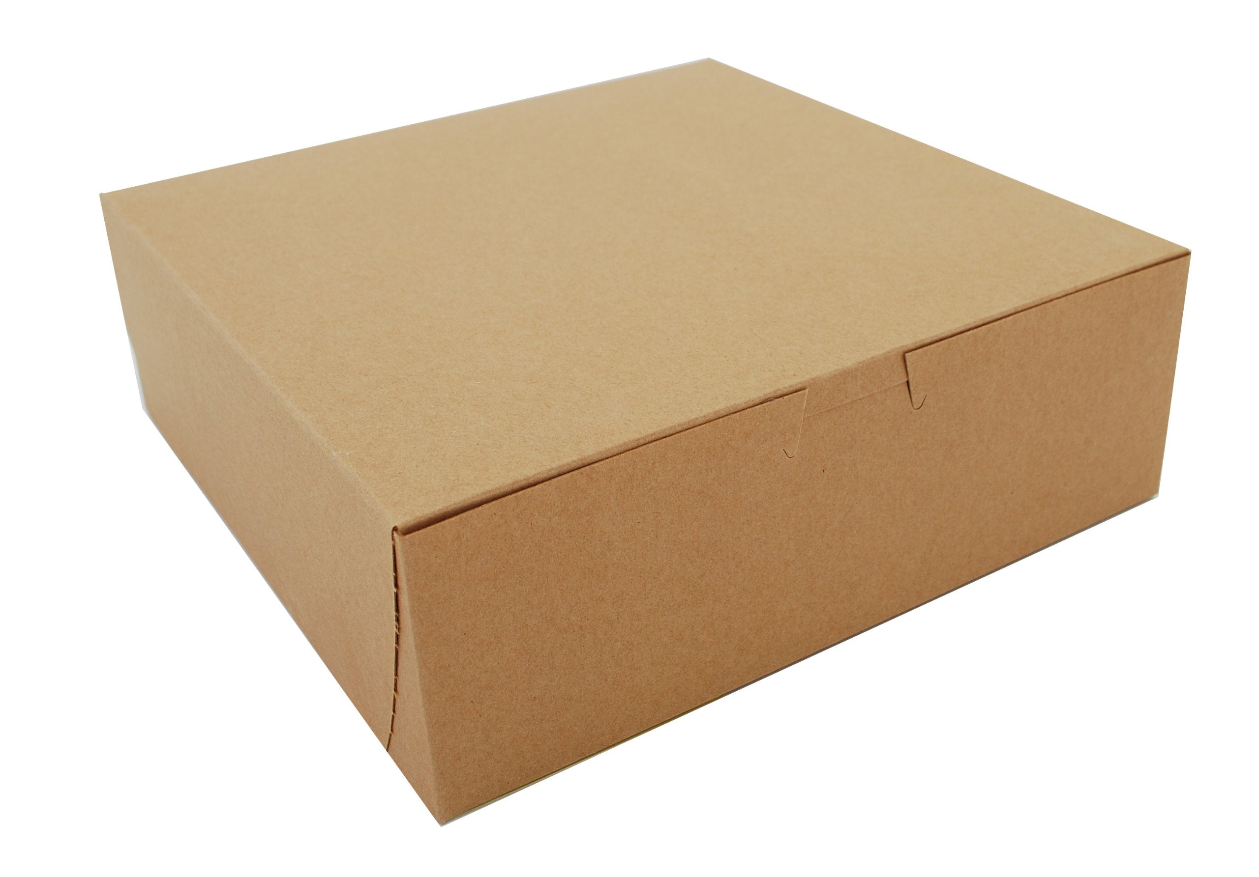 Southern Champion Tray 0957K Kraft Paperboard Non Window Lock Corner Bakery Box, 9 Length x 9 Width x 3 Height (Case of 250)
