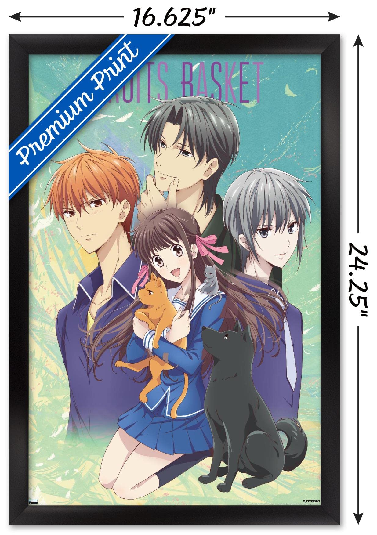 Trends International Fruits Basket - Art Work Wall Poster, 14.725'' X 22.375'', Black Framed Version