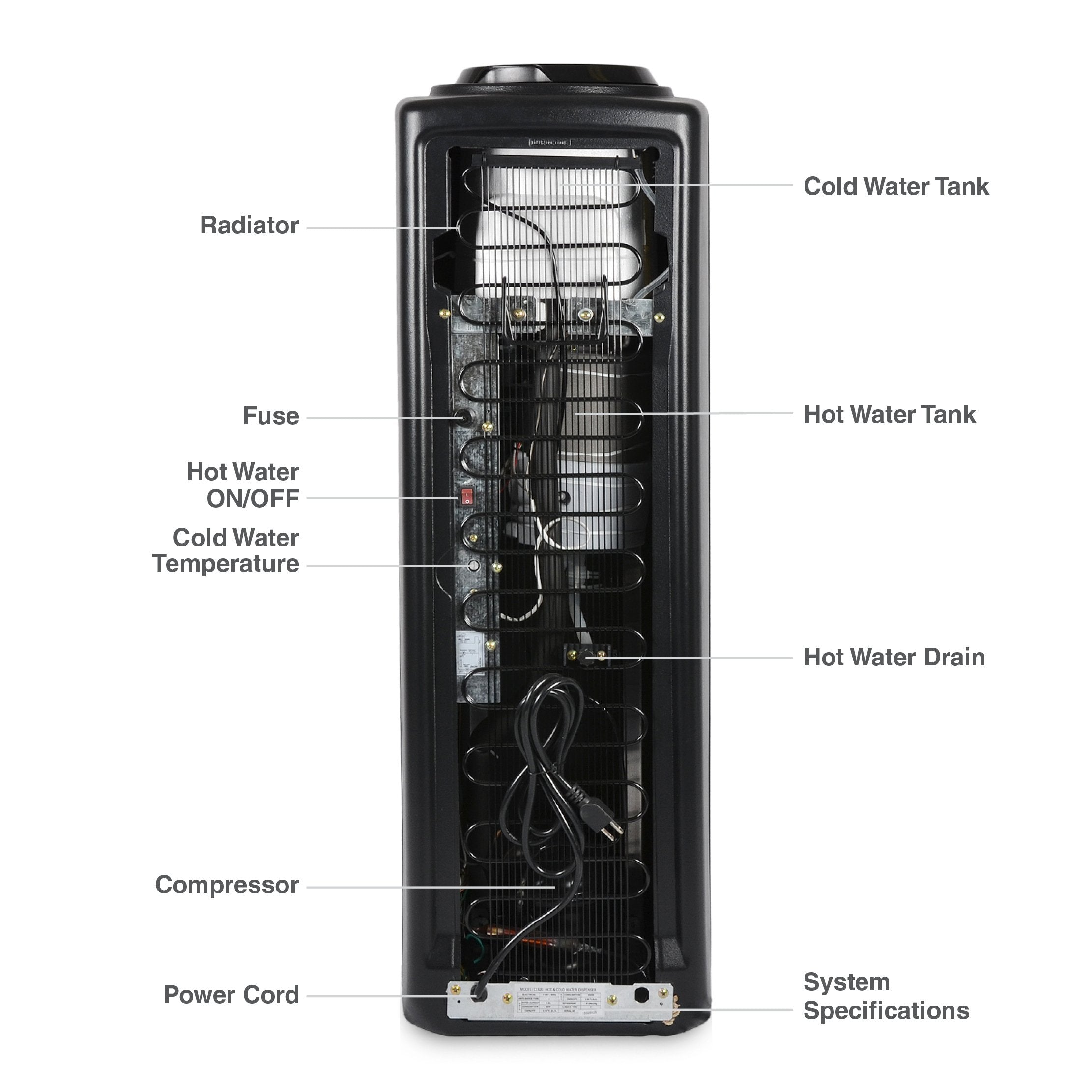 Brio Cl520 Commercial Grade Hot And Cold Top Load Water Dispenser Cooler - Essential Series