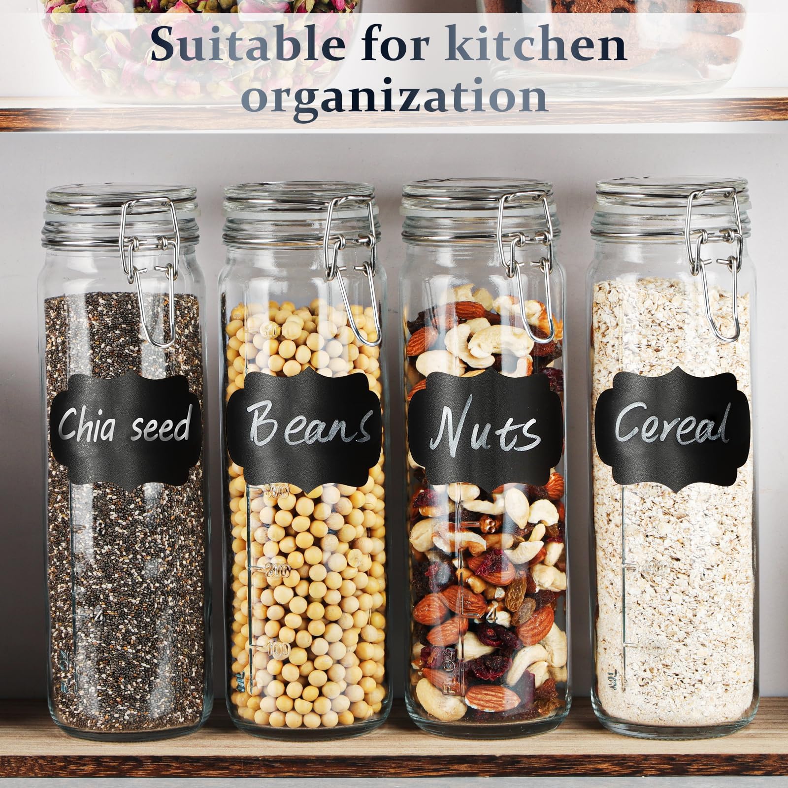 Folinstall 6 Pack 20 Oz Tall Glass Jars With Airtight Lids For Vanilla Extract, Leak Proof Glass Drinking Bottles(600Ml) With Si