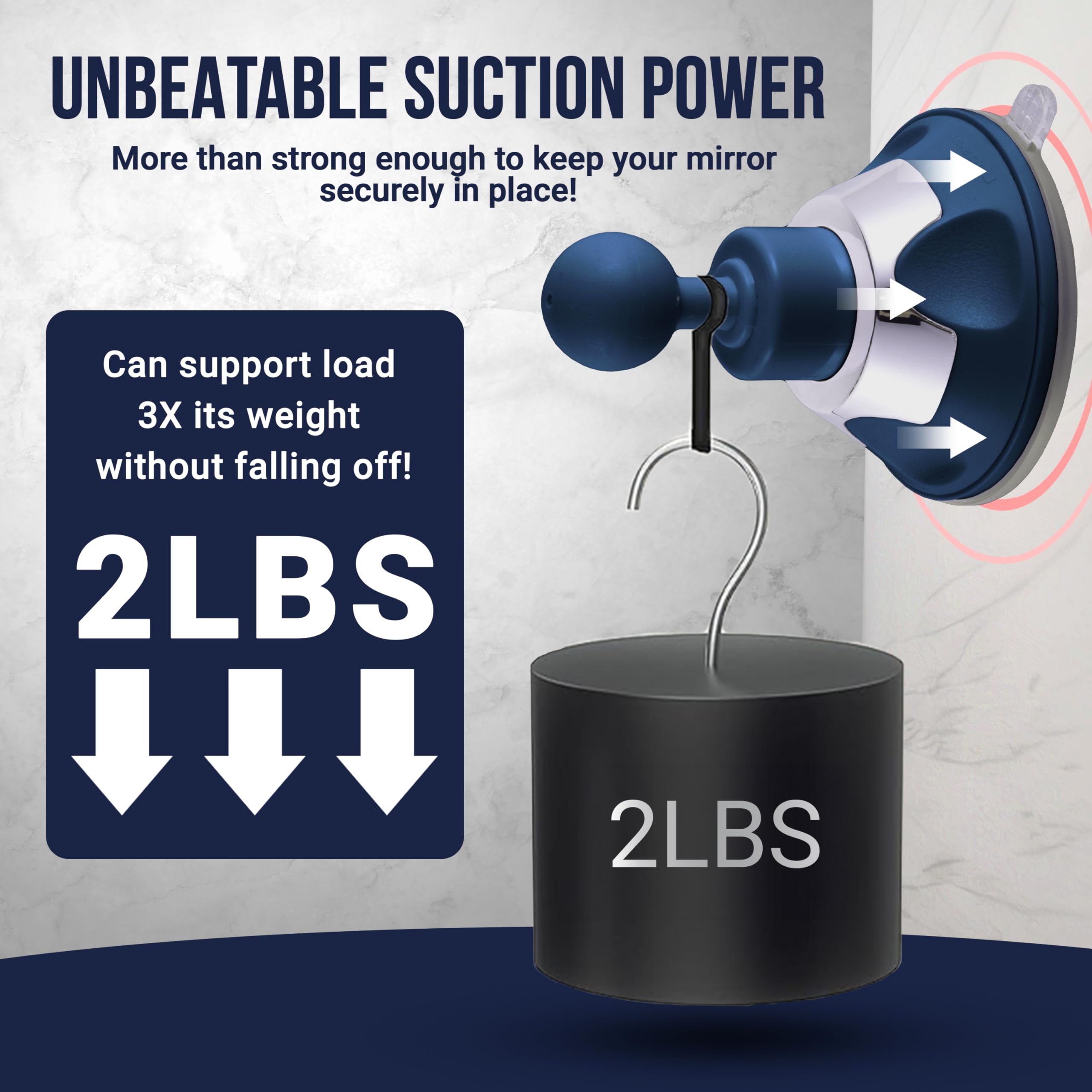 Mirrorvana Fogless Shower Mirror For Shaving With Upgraded Suction, Anti Fog Shatterproof Surface And 360 Swivel, 6.3'' X 6.3''