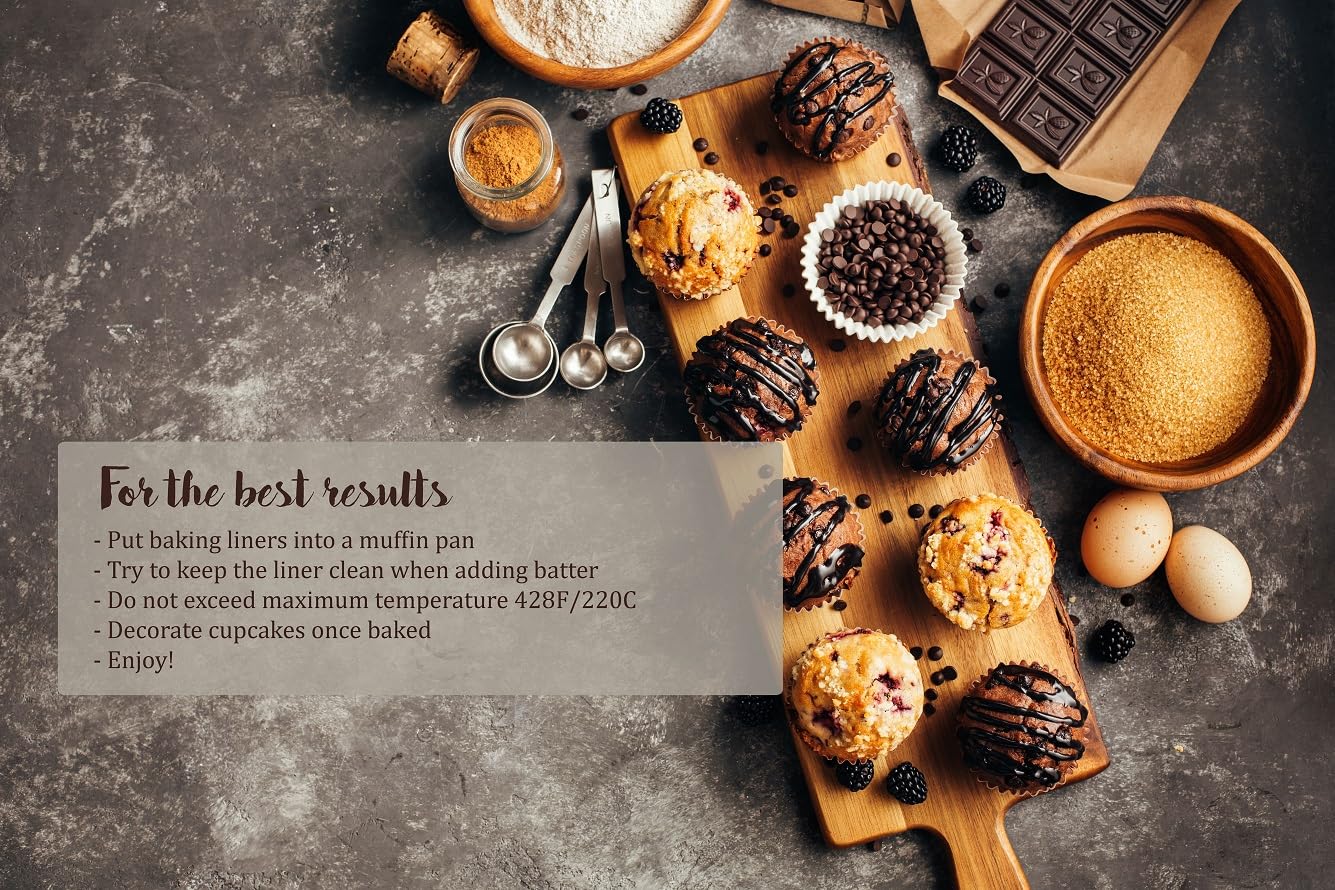 Simplegood Polka Dot Yellow Tulip Baking Cups Cupcake Liners Muffin Liners Greaseproof Paper 100