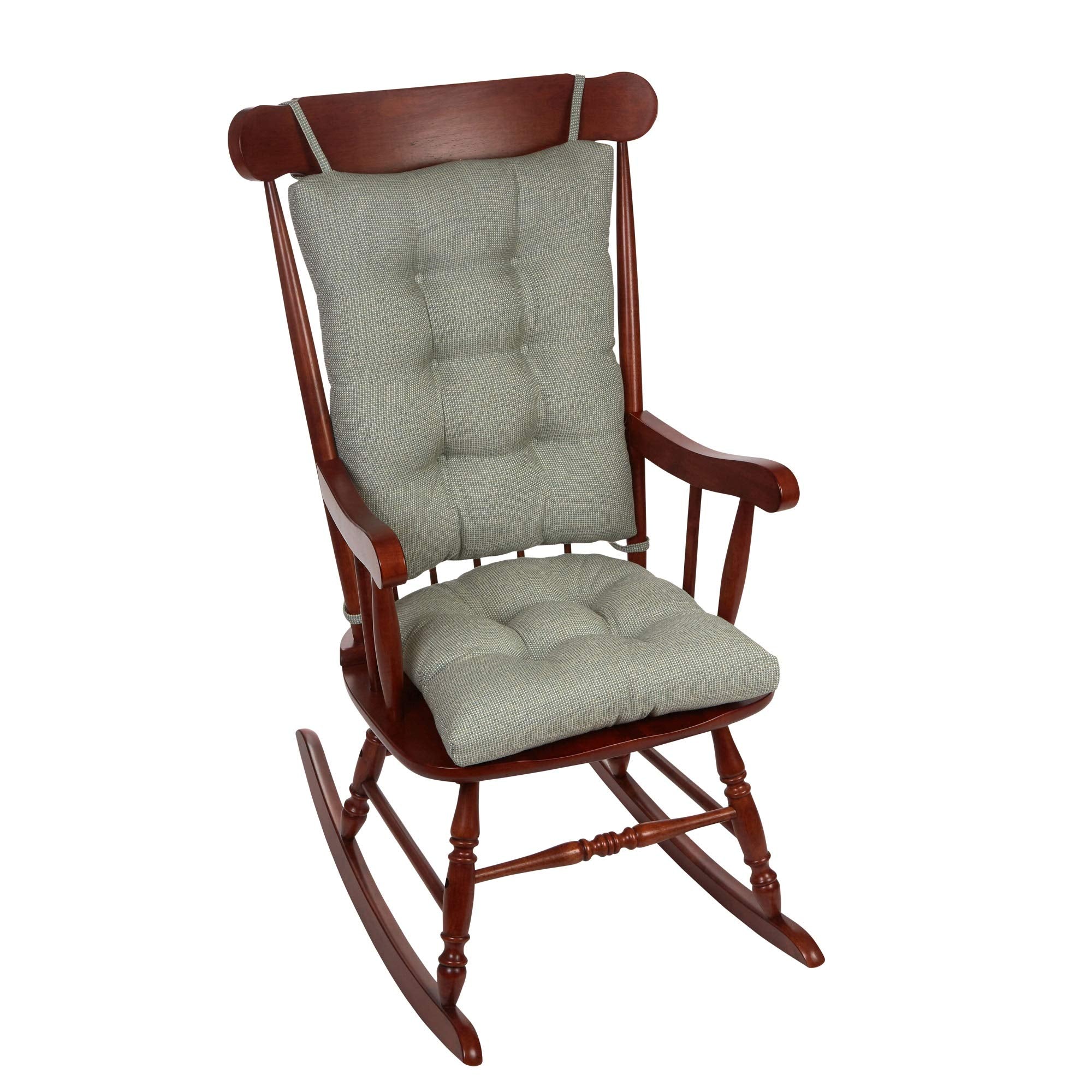 Klear Vu Non-Slip Omega Rocking Chair Cushions Set, Seat And Seatback Pads, 2 Piece, Grey