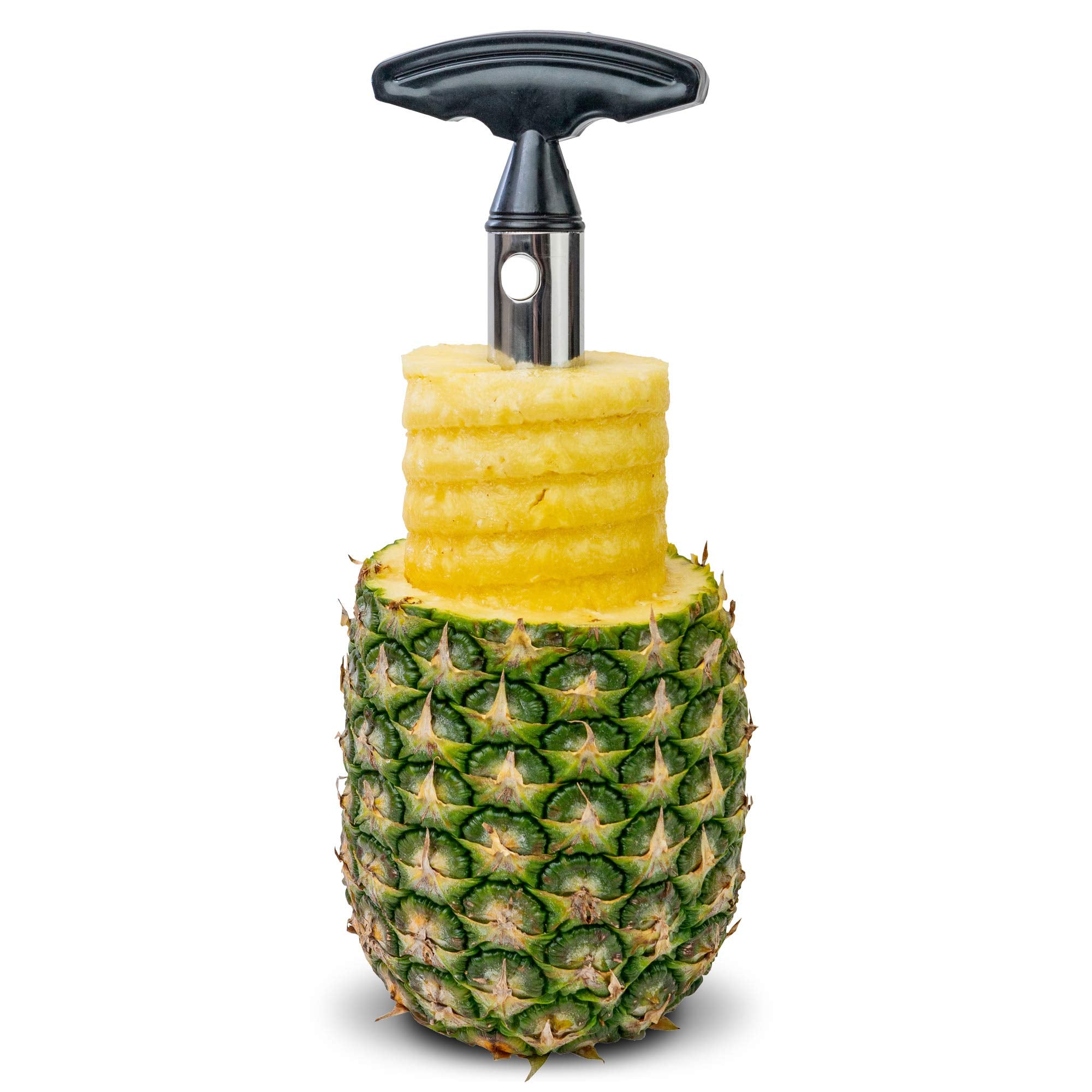Pineapple Stainless Steel Corer, Stem Remover Pillar Extractor Tool, By Exultimate (Black)