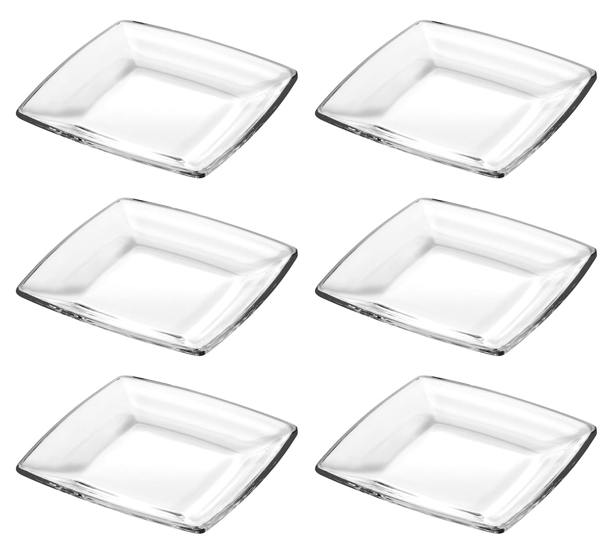 Glass Square Plate - 5.9'' D - Square - Set Of 6 - By Barski - European Quality - Plates Are - 5.9'' Diameter - Can Be Used For
