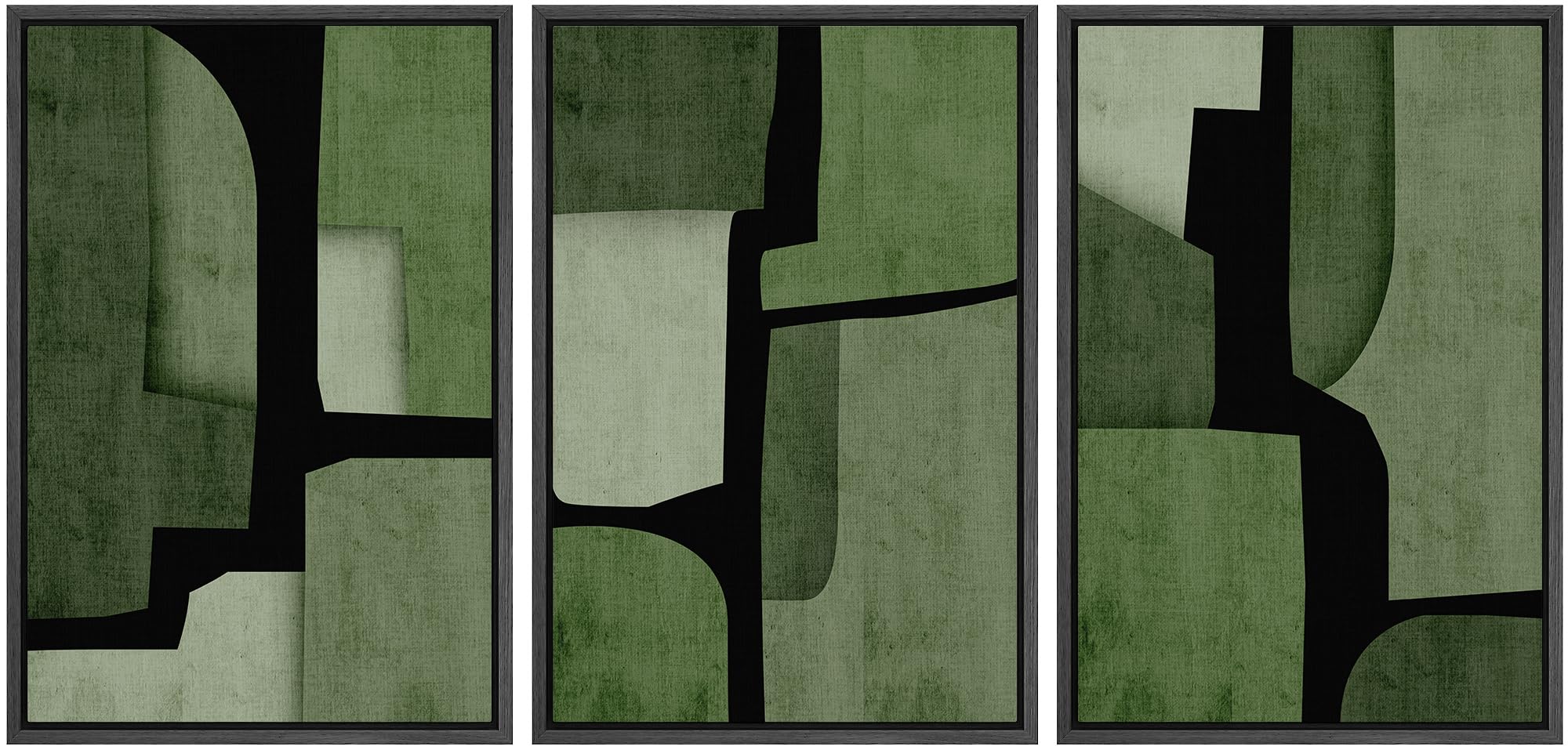 Signford Framed Wall Art Print Set Geometric Block Abstract Shapes Illustrations Modern Decorative Multicolor Relax/Calm Chic Fo