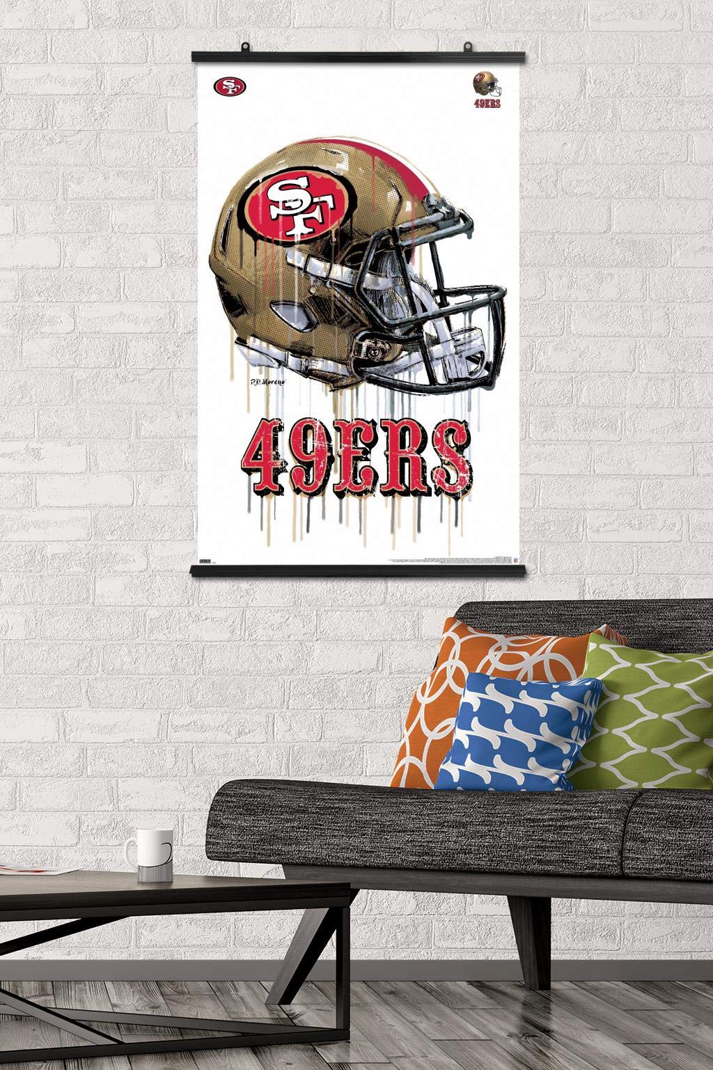 Trends International NFL San Francisco 49ers - Drip Helmet 20 Wall Poster  22.375'' x 34''  Premium Poster & Clip Bundle