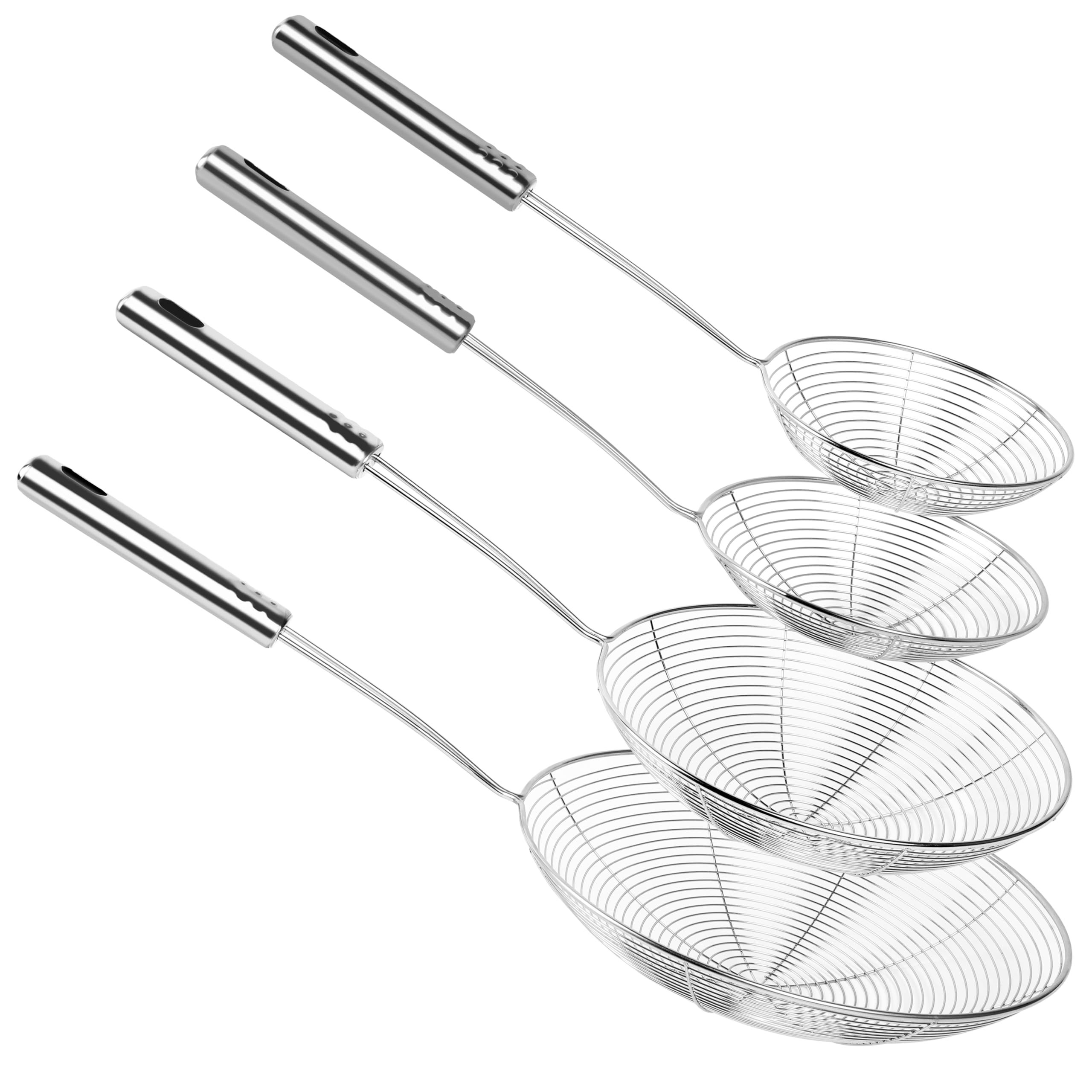 BAOKARU Spider Strainer Set of 4, Stainless Steel Skimmers, 4 Sizes