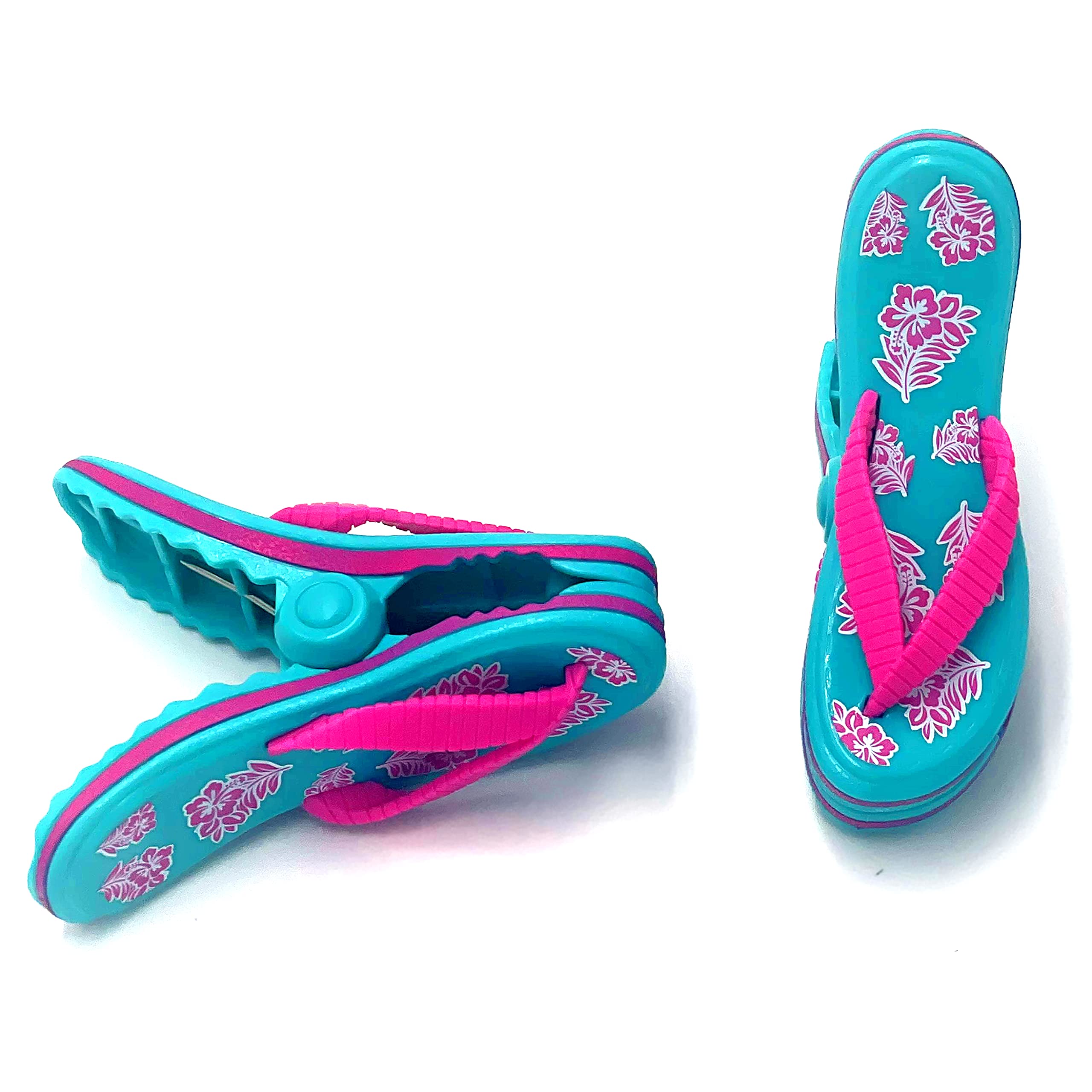 Performore Flip Flop Beach Towel Clips (Pink Strap), Set Of 2, Portable Towel Holder Clips, Secure Clips For Beach Chairs Deck P