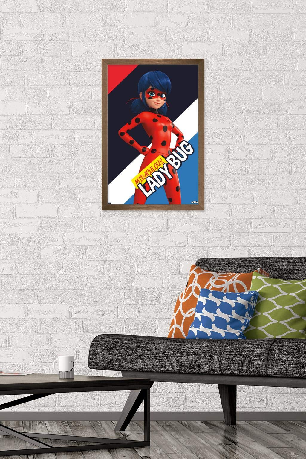 Trends International Miraculous-Ladybug Wall Poster, 14.725 In X 22.375 In, Bronze Framed Version