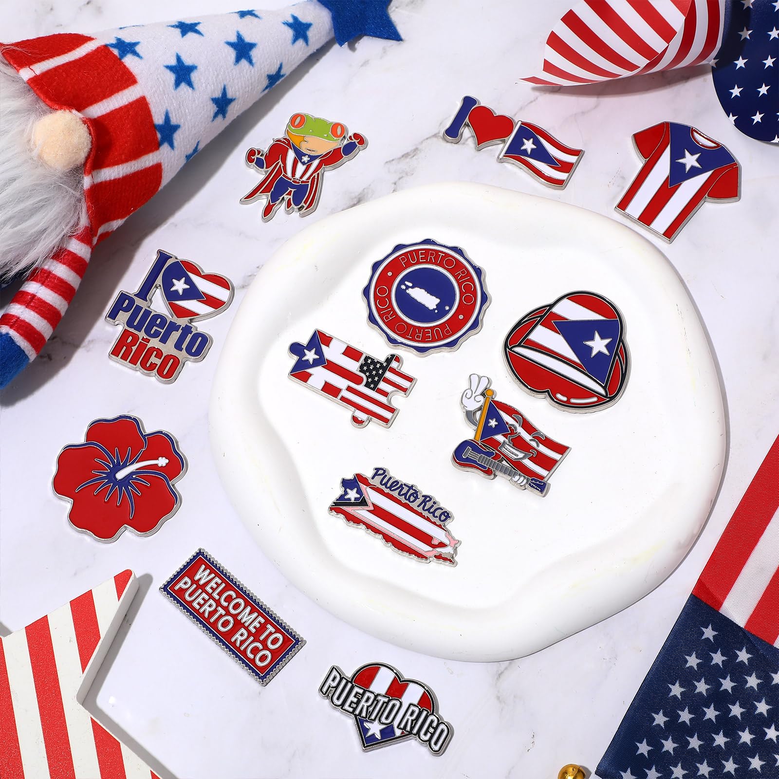 Konohan 12 Pcs Puerto Rico Magnets for Refrigerator Metal Fridge Magnet Magnetic Puerto Rico Souvenirs Gifts USA State Magnetic