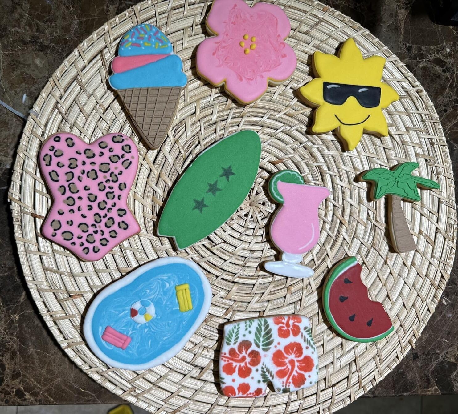 Lubtosmn Ice Cream Cookie Cutter Set-4 Inches-4 Piece-Popsicle, Hard And Soft Ice Cream Cone, Summer Fondant Biscui Cutters