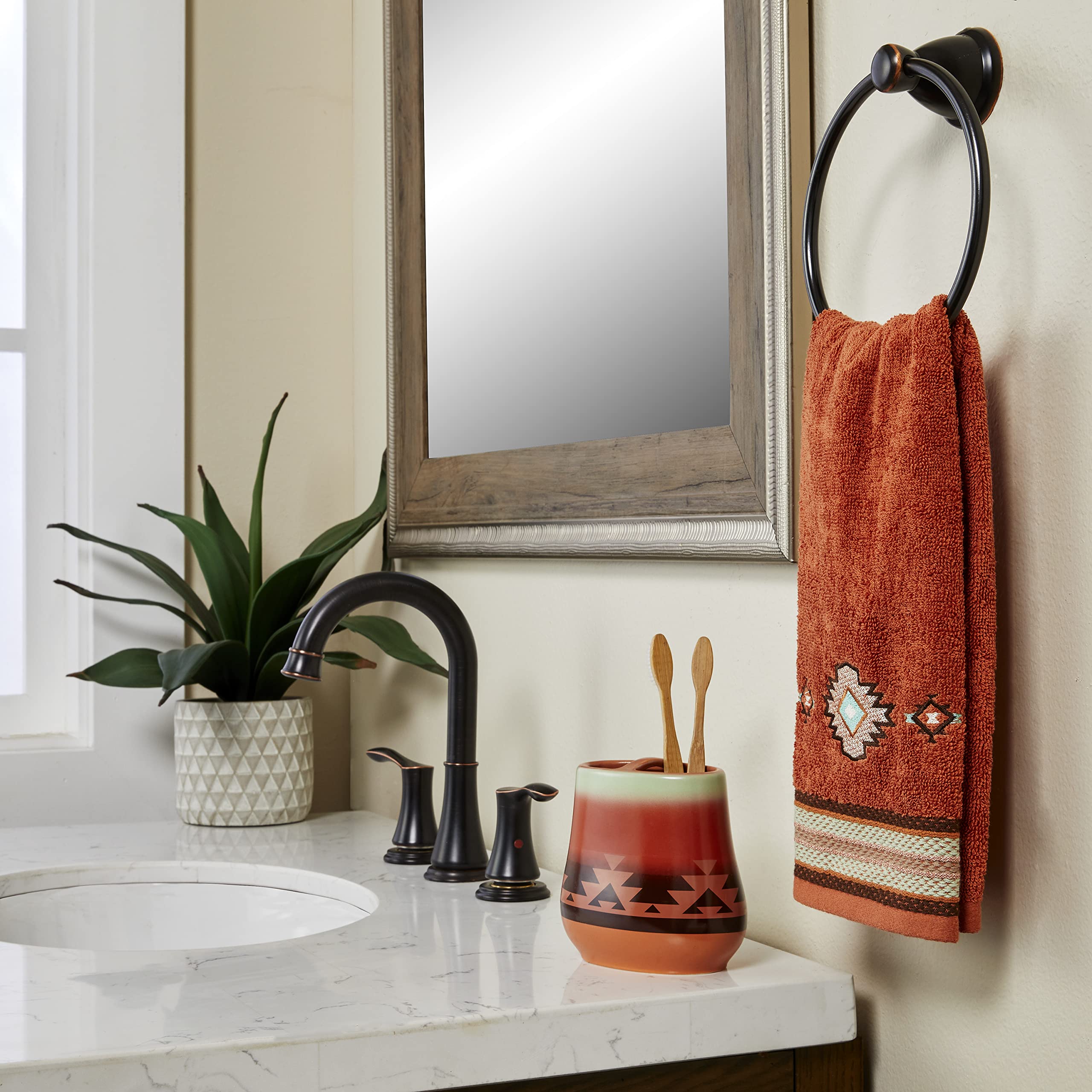 Skl Home Southwest Sunset Hand Towel, 15X26, Rust