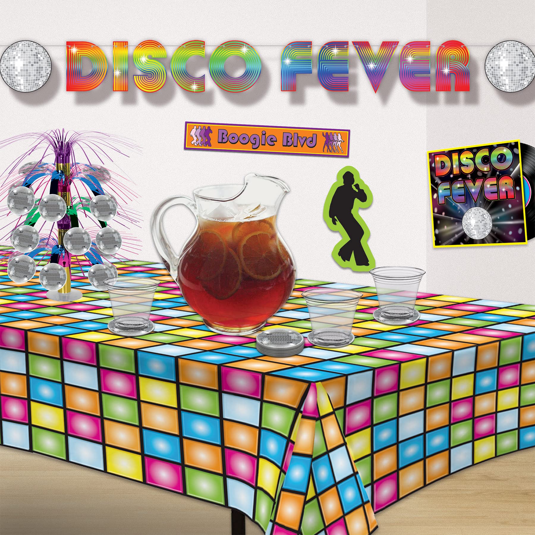 Beistle 24 Piece 70'S Theme Party Decorations Disco Ball Drink Coasters Retro Throwback Tableware, 3.25'' X 3.25'', Silver