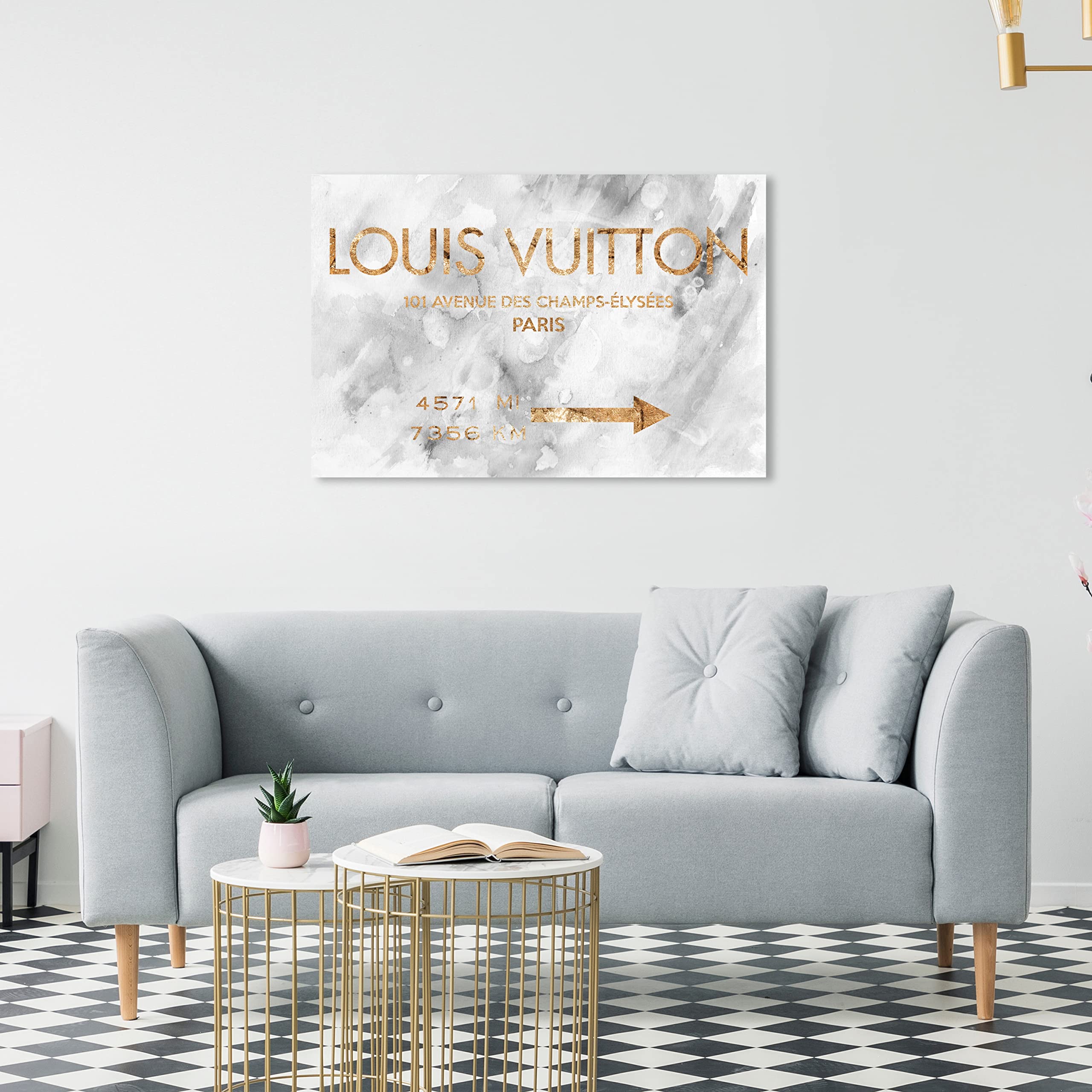 The Oliver Gal Artist Co. Fashion And Glam Contemporary Wrapped Canvas Wall Art Parisian Road Sign Living Room Bedroom And Bathr
