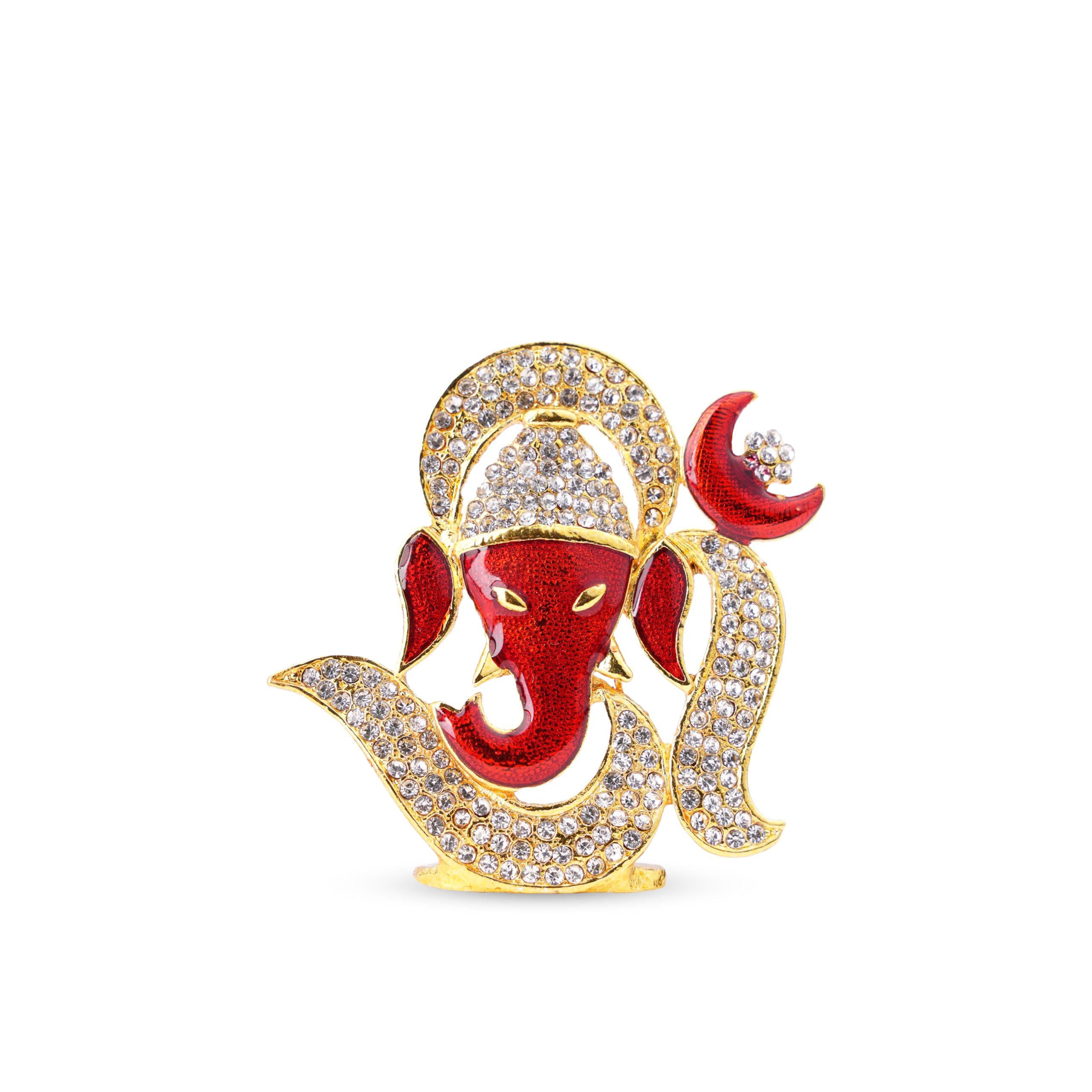 Neetu Arts Om Design Ganesha Ganpati Stone Idol | God Bhagwan Murthi For Car Dashboard Home Office & Diwali Decor | Spiritual De