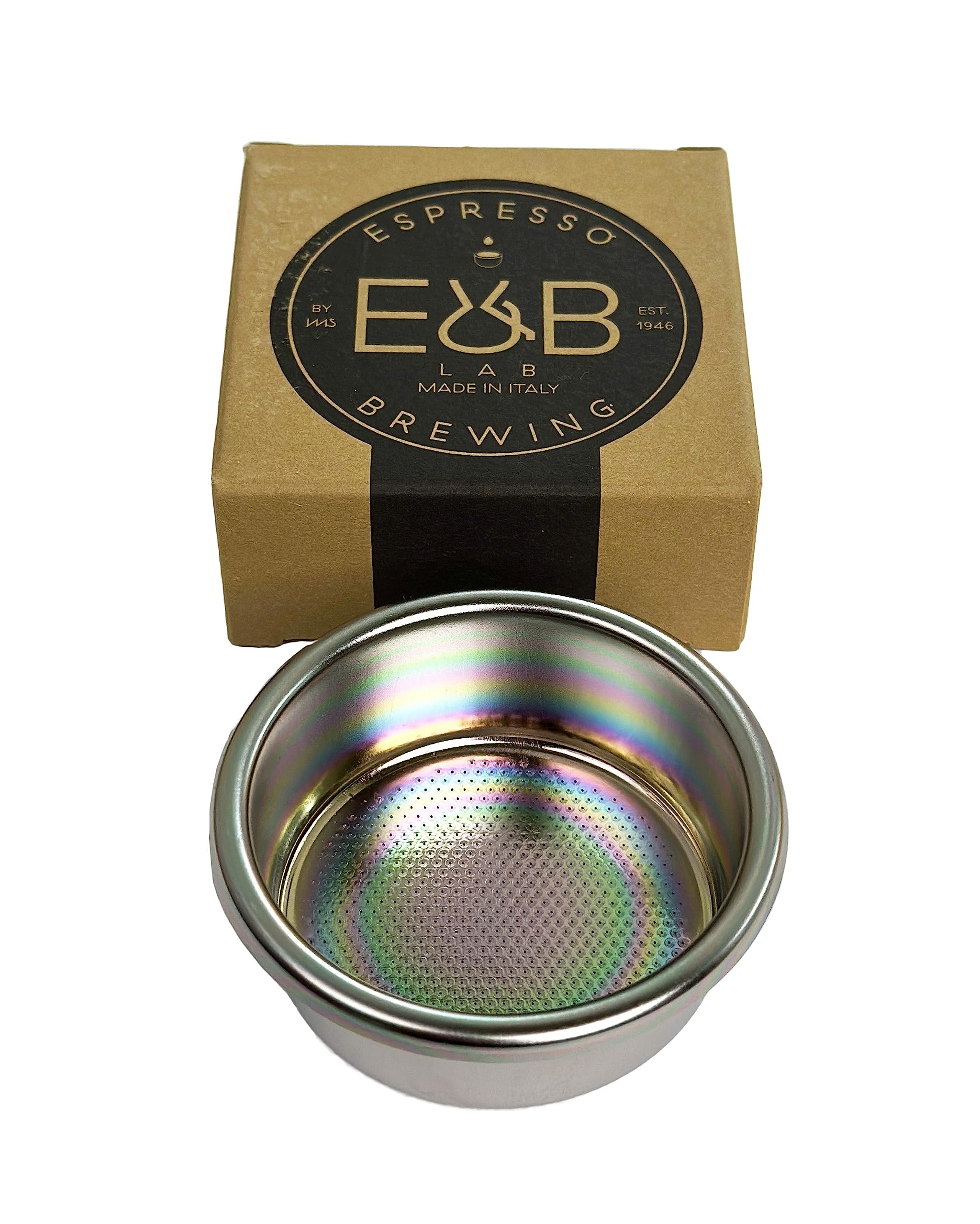 E&B Lab Nt (Nanotech) Double Espresso Portafilter Basket 58Mm Ridgeless (22) Silver