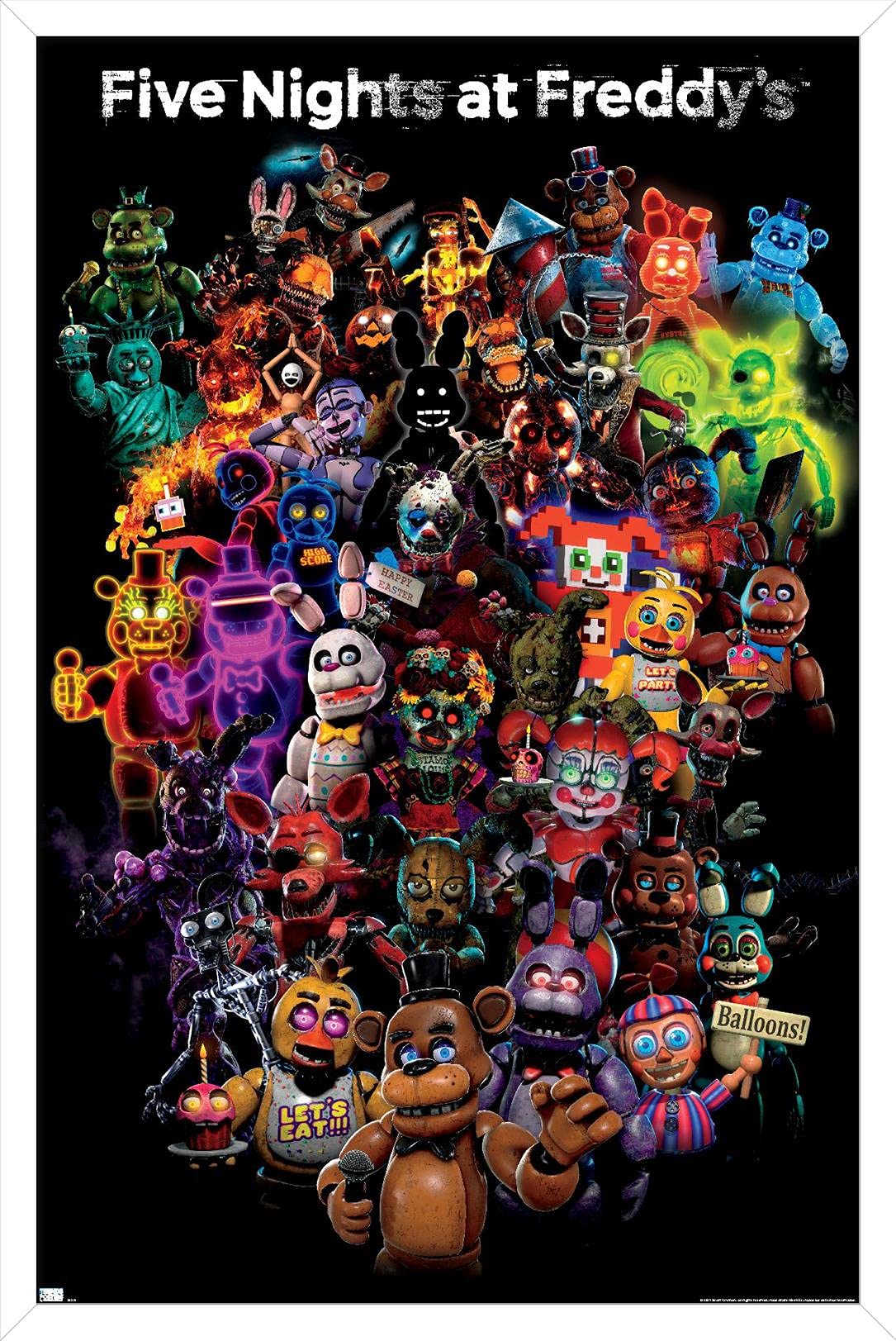 Trends International Five Nights At Freddy'S: Special Delivery - Collage Wall Poster, 22.37'' X 34.00'', White Framed Version