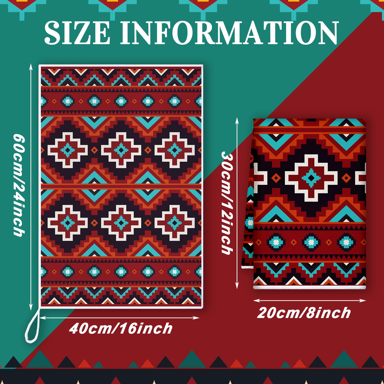 Set Of 6 Southwestern Kitchen Towels Boho Aztec Theme Dishtowel Native American Hand Tea Towels 24 X 16 Inches For Absorbent Kit