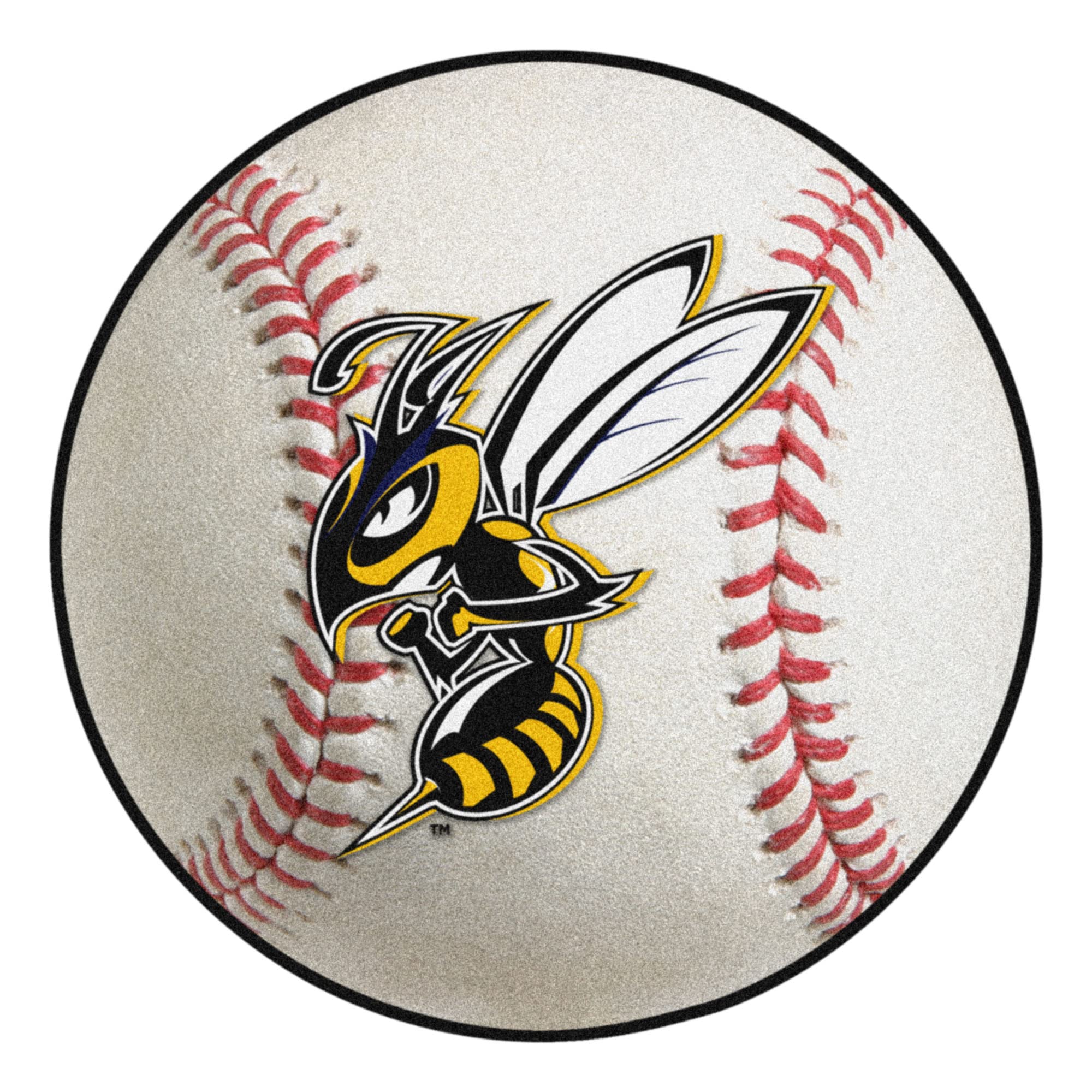 FANMATS 14154 Montana State Billings Yellow Jackets Baseball Shaped Accent Rug - 27in. Diameter