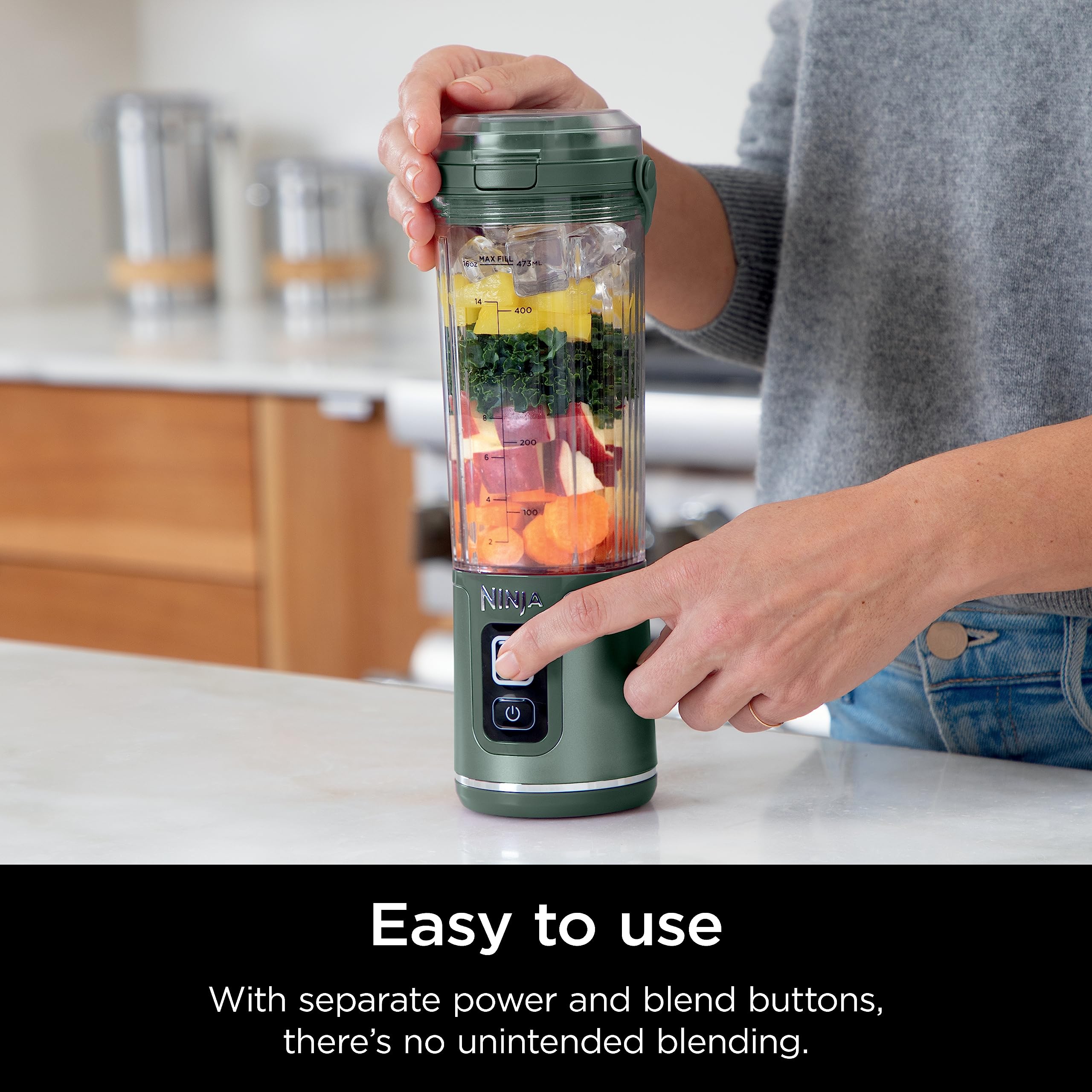 Ninja Bc151Em Blast Portable Blender, Cordless, 18Oz. Vessel, Personal Blender-For Shakes & Smoothies, Bpa Free, Leakproof-Lid &