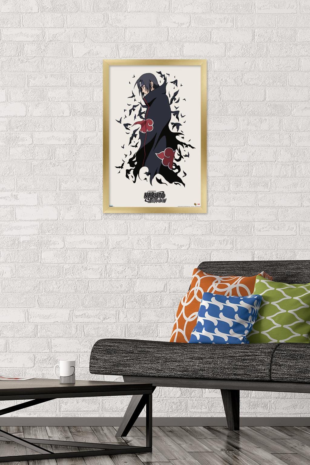 Trends International Naruto Shippuden - Itachi Wall Poster, 14.725'' X 22.375'', Gold Framed Version