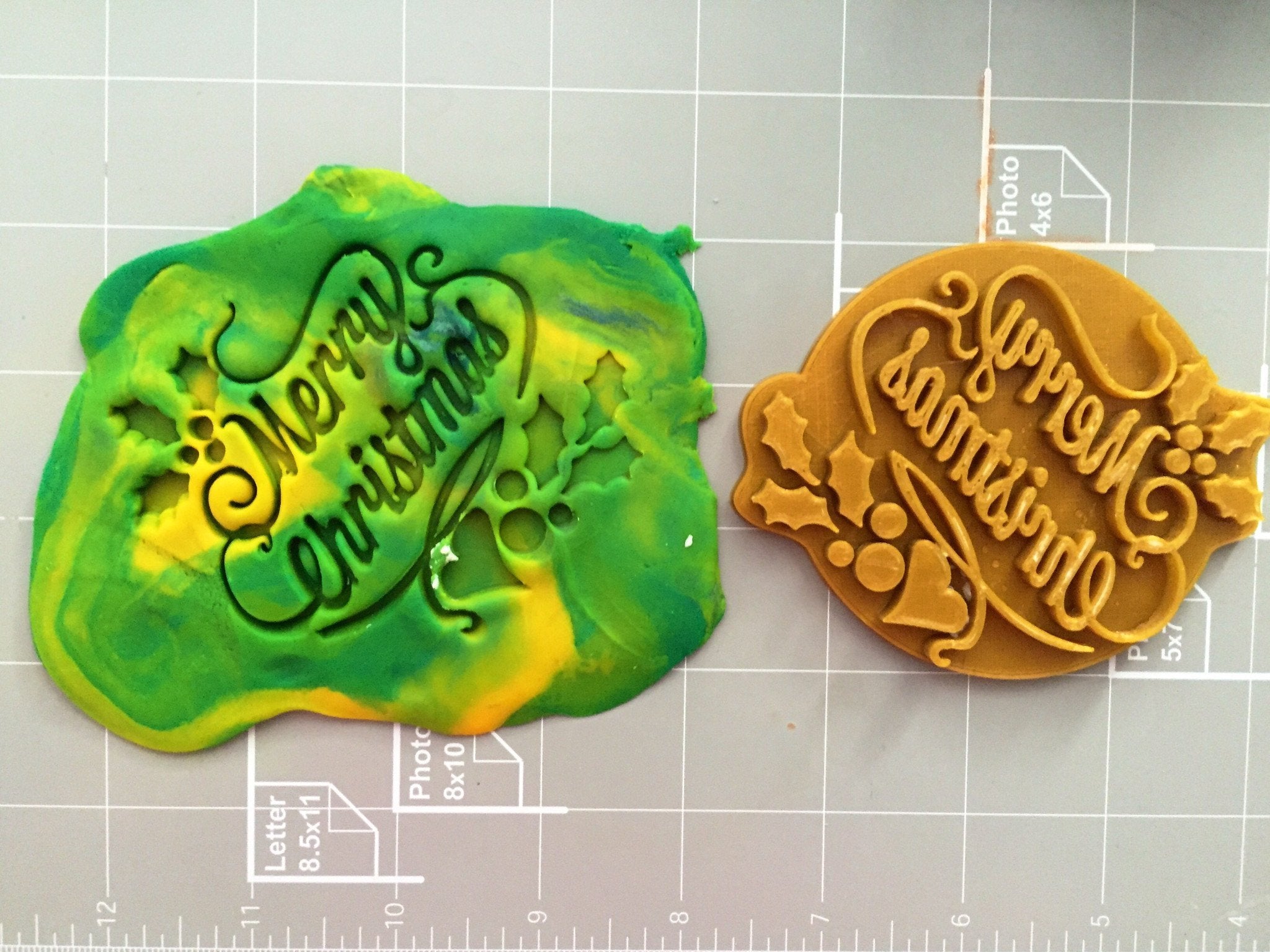 Merry Christmas Fondant Embosser, Stamp, Cookie Cutter