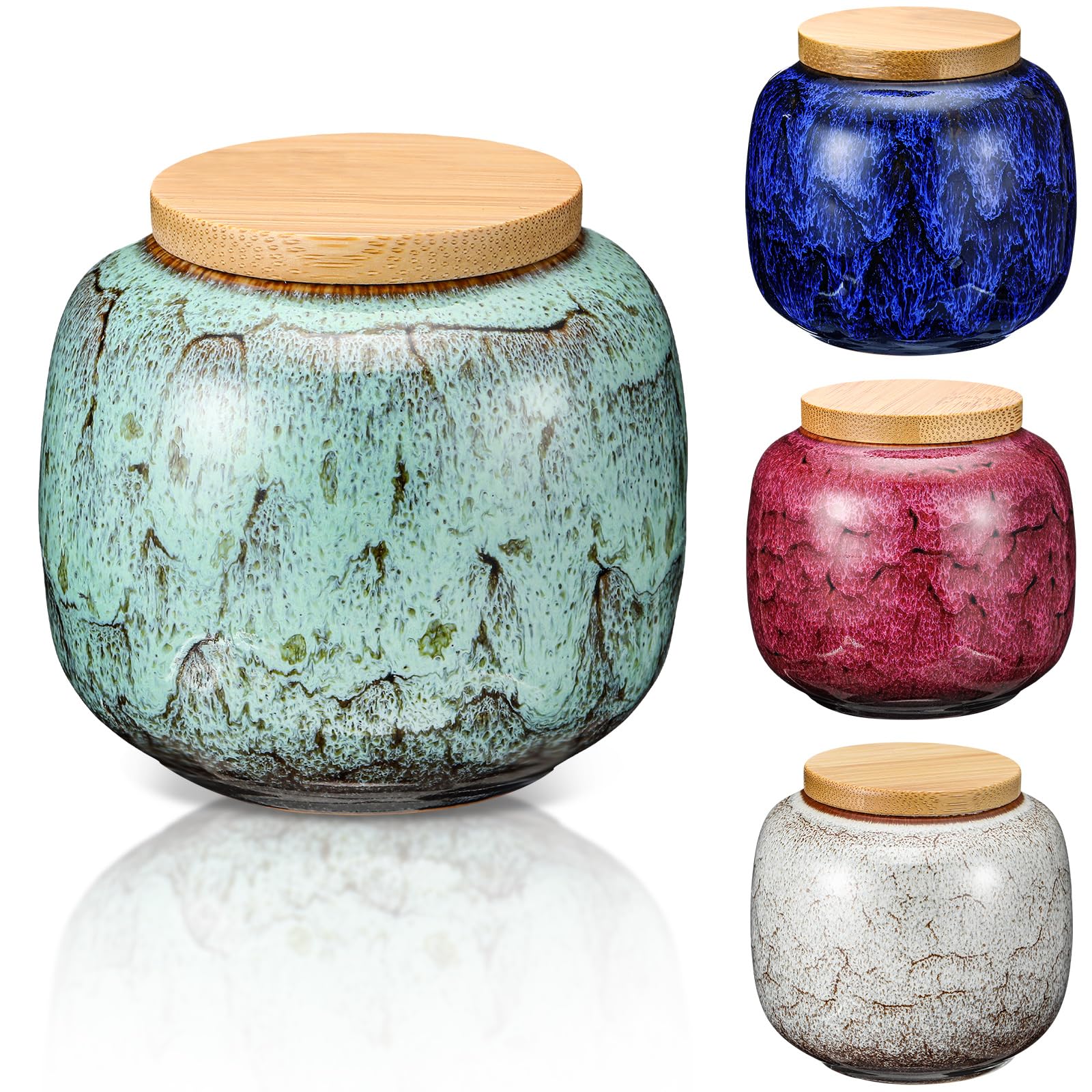 Sieral Set of 4 Small Urns for Human Ashes Cremation Keepsakes for Ashes Ceramic Ashes Keepsake Urns Memorial Mini Urns for Ashe