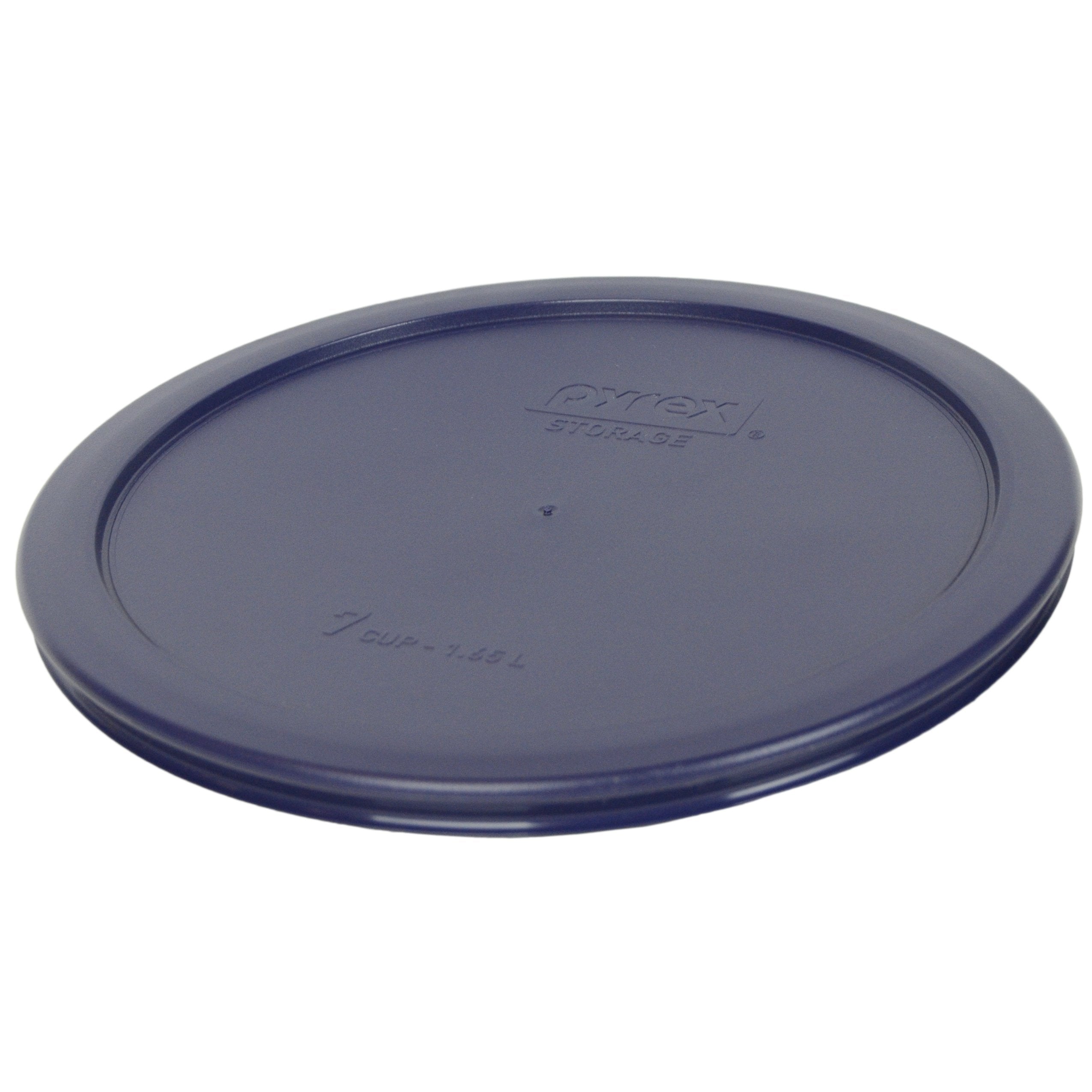 Pyrex 7402-Pc 6/7 Cup (2) Blue & (2) Red Round Plastic Storage Lids, Made In Usa