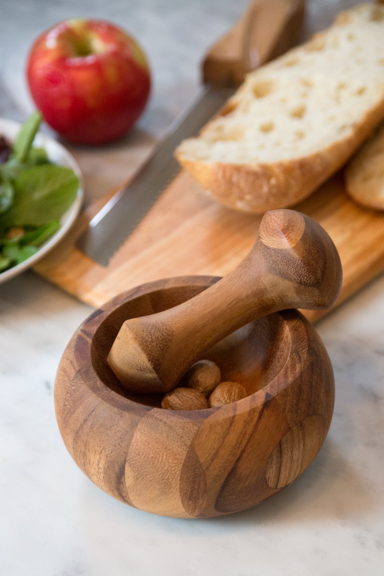 Ironwood Gourmet Olmec Mortar And Pestle, Acacia Wood