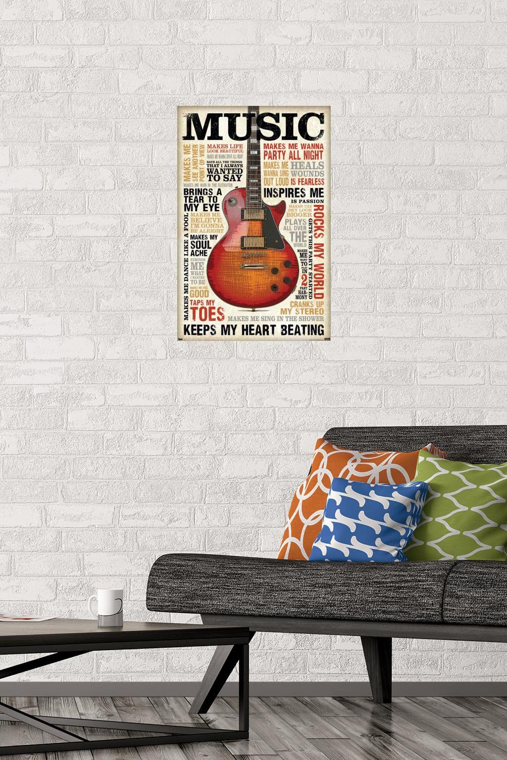 Trends International Music Inspires Me Wall Poster, 14.725'' X 22.375'', Premium Unframed Version