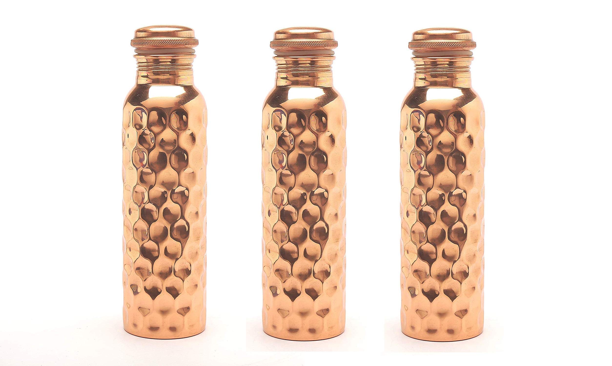 Imago Copper Water Bottle, 1L, Set Of 3, Brown