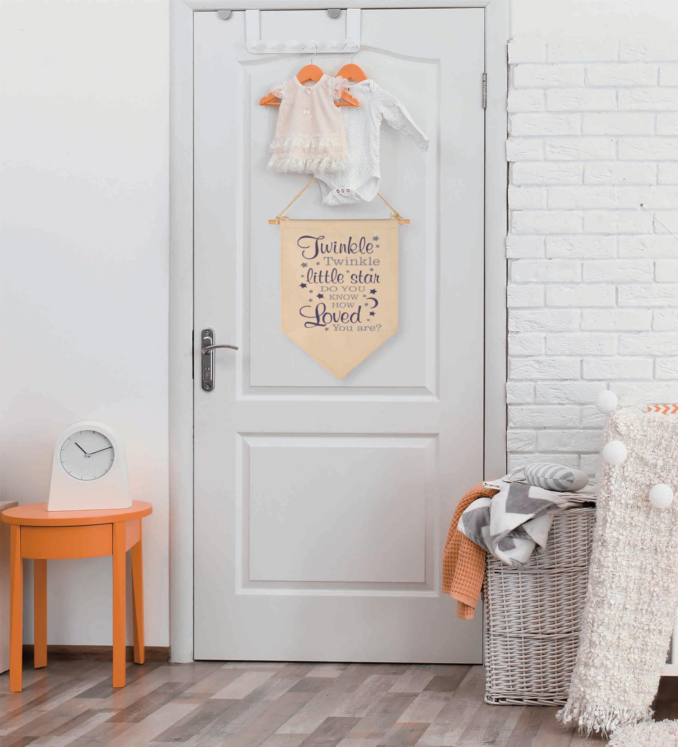 Twinkle Twinkle Little Star  Do You Know How Loved You Are -Canvas Hanging Flag Banner Wall Sign Decor Gift for Baby Kids Girl Boy Nursery Teen Room Front Door