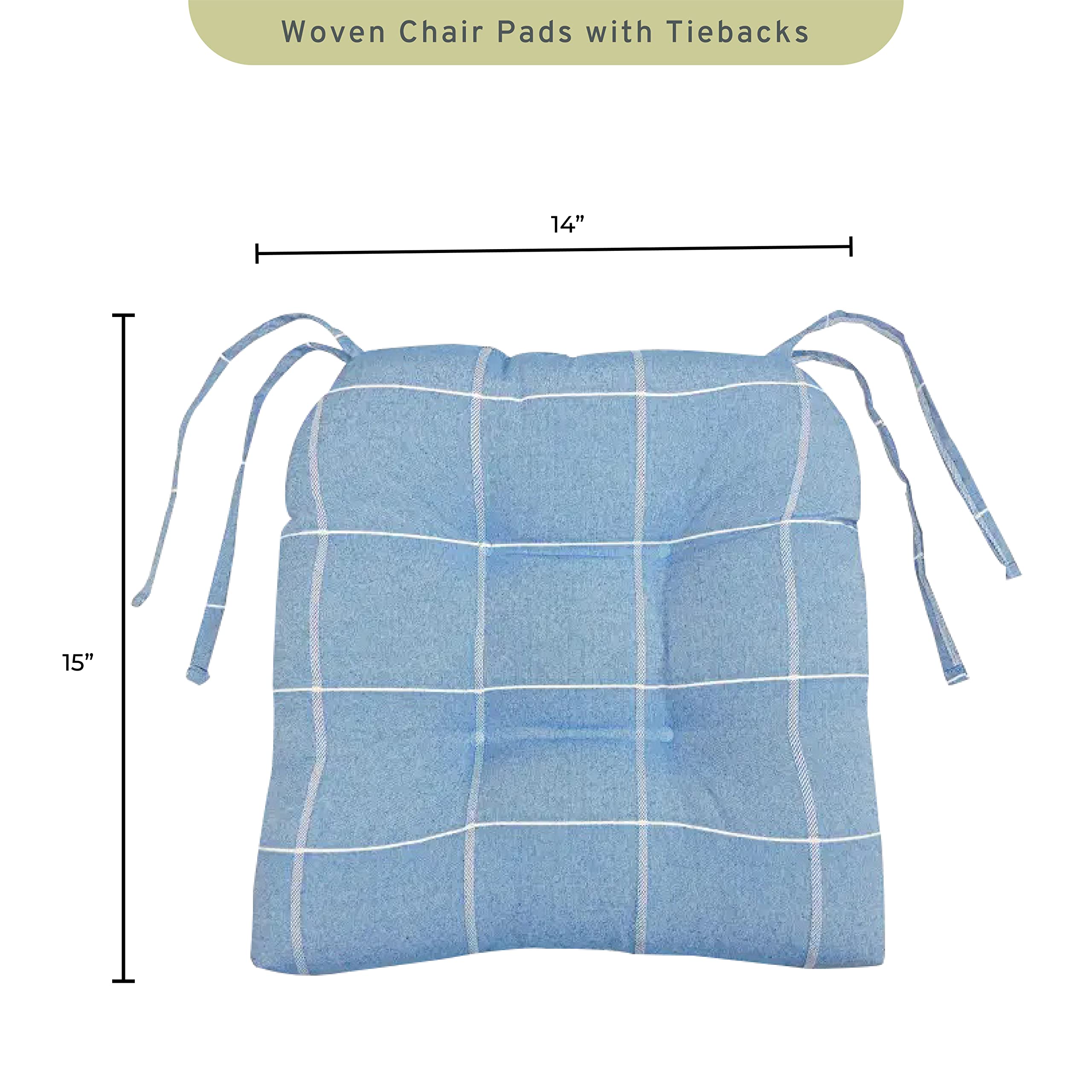 Arlee Highland Set Of 2 Chair Pad, 2 Count (Pack Of 1), Blue