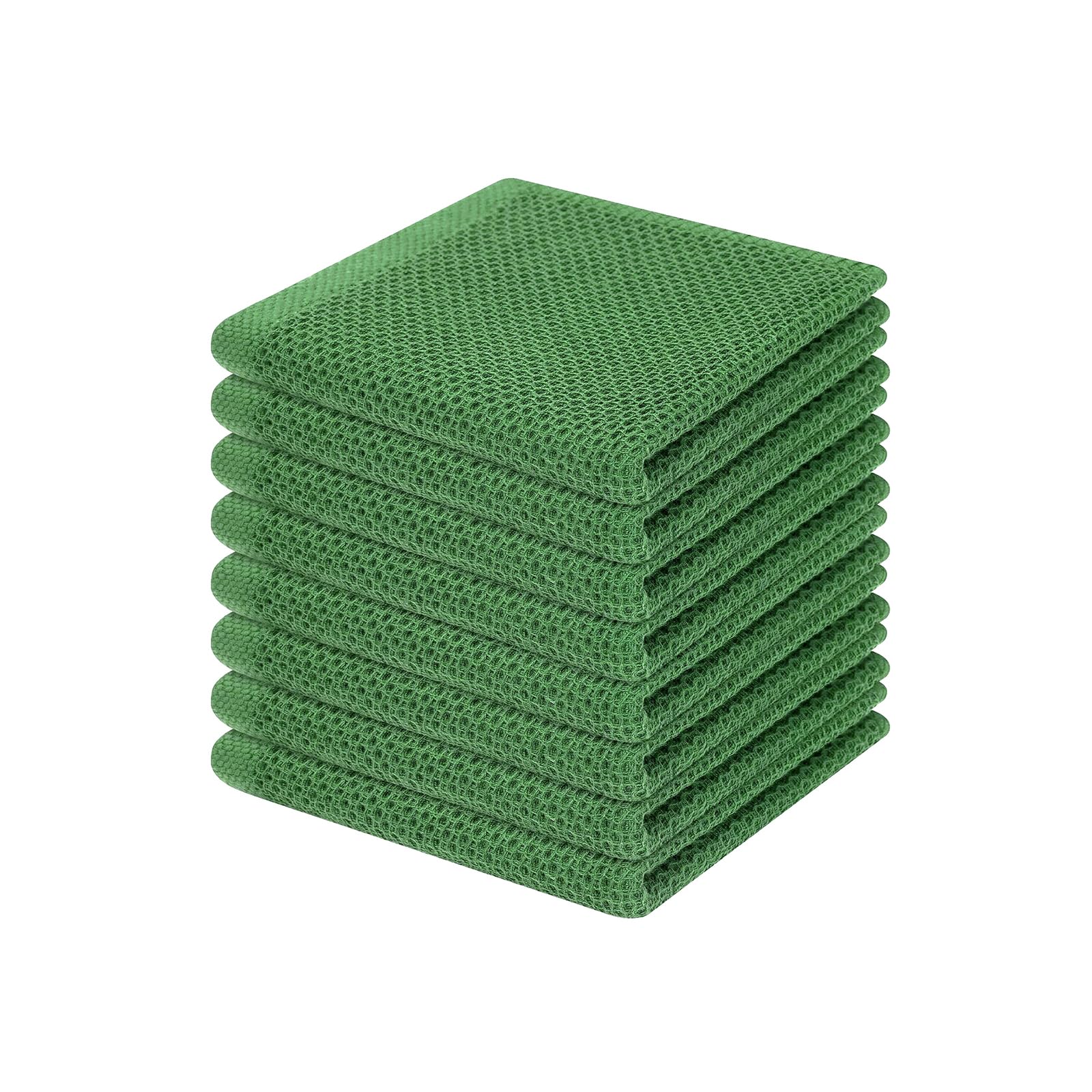 Homaxy 100% Cotton Waffle Weave Kitchen Dish Cloths, Ultra Soft Absorbent Quick Drying Dish Towels, 12 x 12 Inches, 8-Pack, Gras