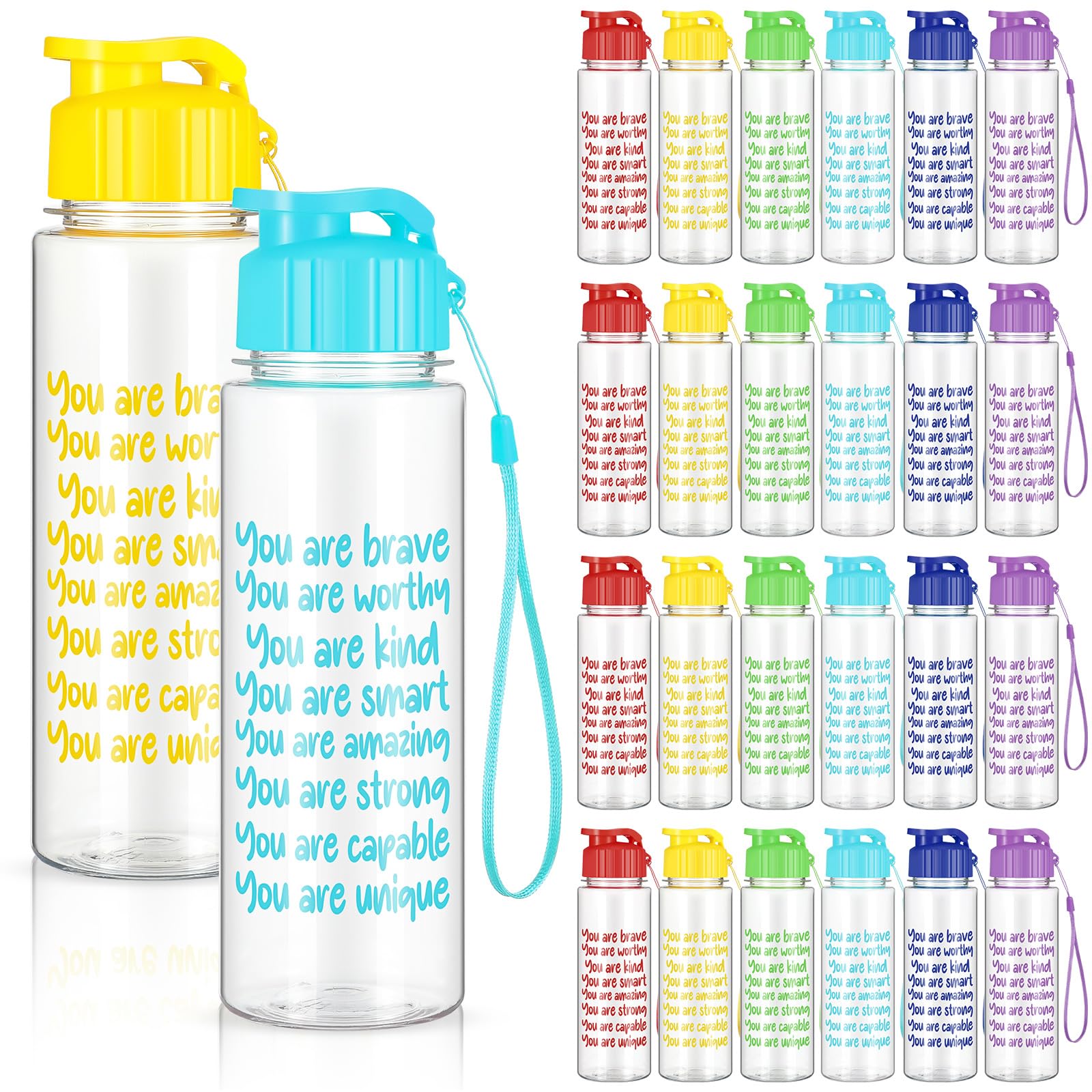 Zhehao 24 Pcs Back to School Gift Water Bottles 17 oz Motivational