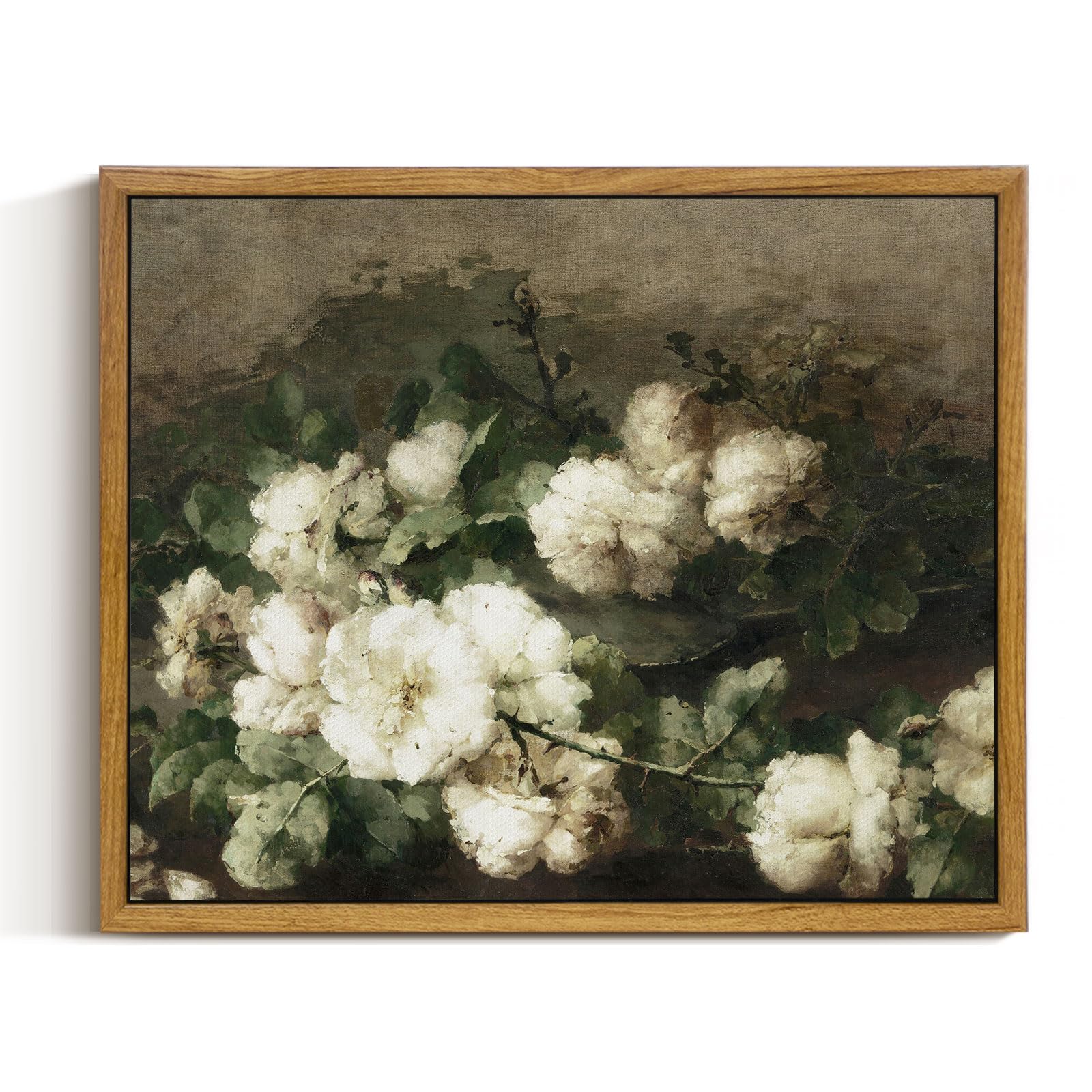 Insimsea Framed Vintage Flower Prints Wall Art Room Wall Decor, Botanical Prints Wall Art For Living Room Decorations, Rustic Ar
