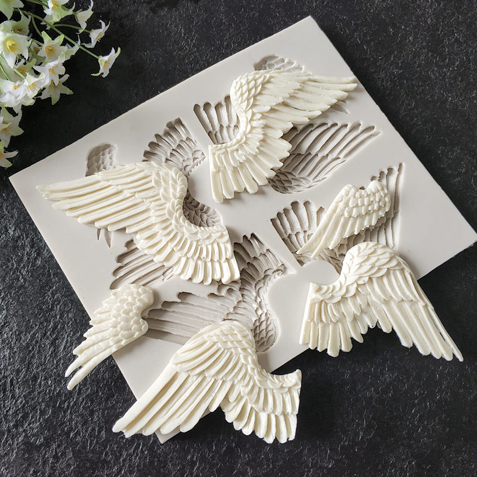 Wing Fondant Mold For Cake Decorating, Large Winged Chocolate Silicone Molds For Sugar Craft, Candy, Cookies, Marzipan, Epoxy Re
