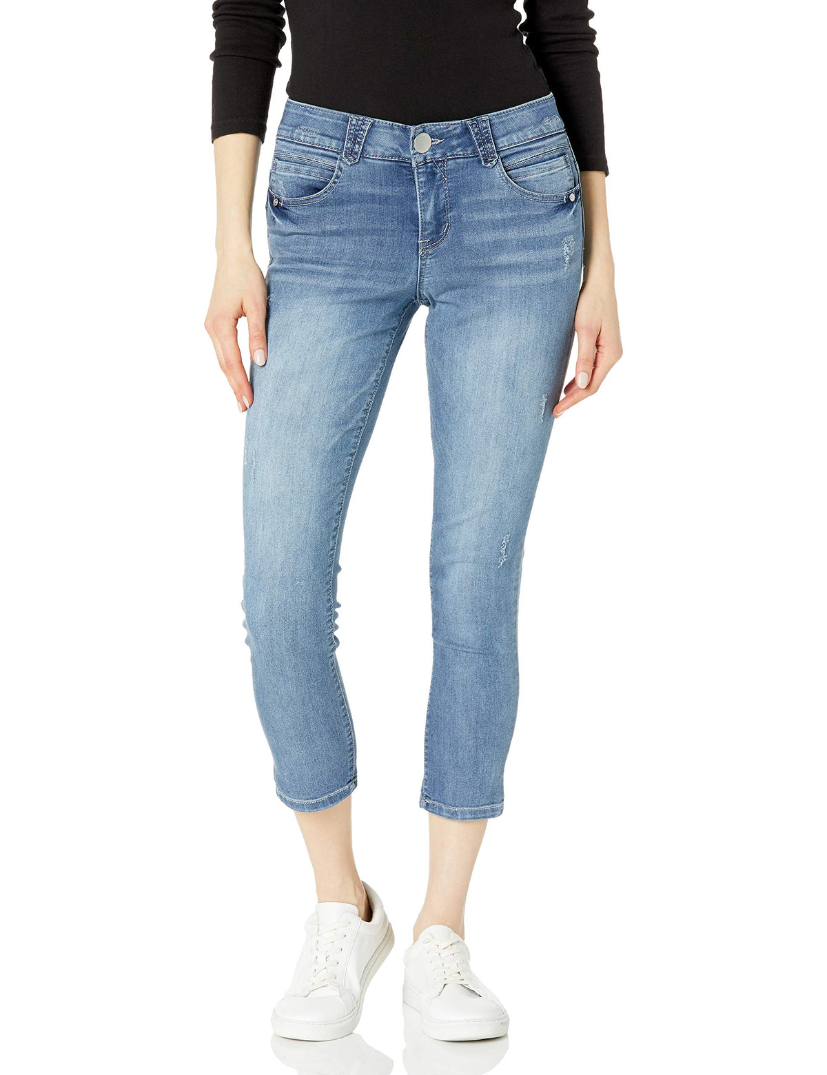 Democracy Womens Ab Solution Crop, Light Blue, 10