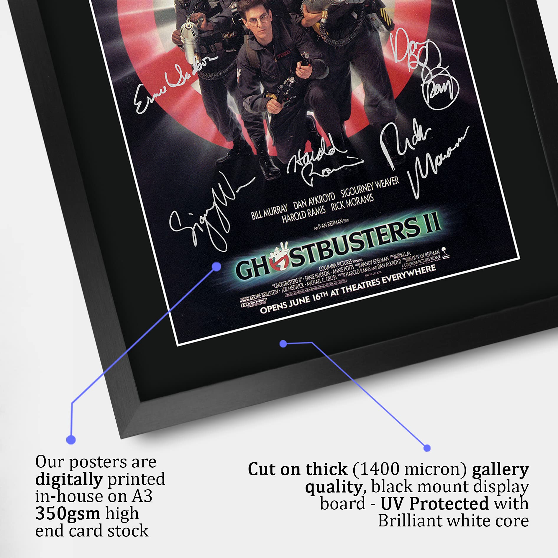 Hwc Trading Ghostbusters 2 Bill Murray, Dan Aykroyd 16 X 12 Inch Framed Gifts Printed Poster Signed Autograph Picture For Movie