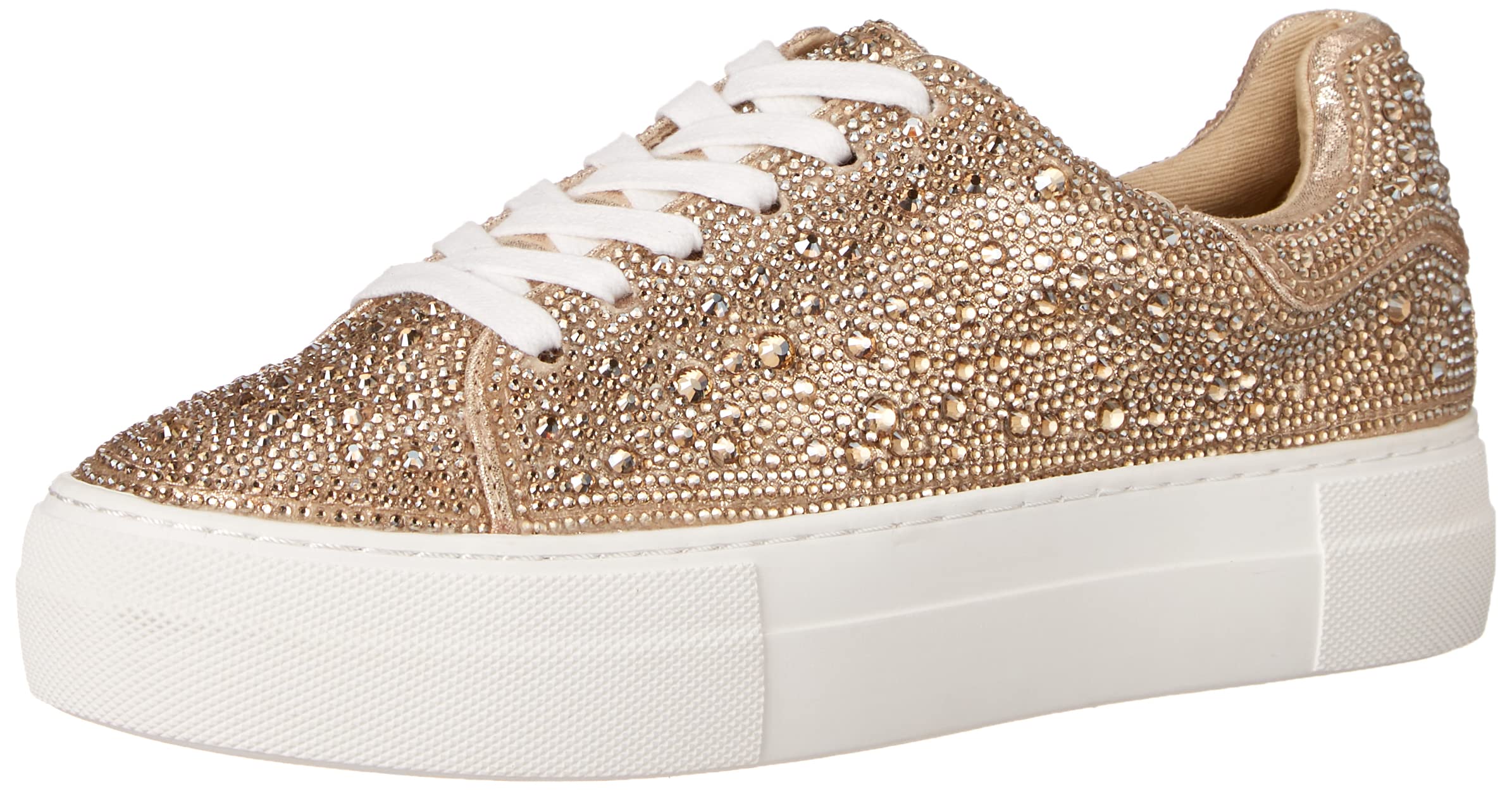 Betsey Johnson Womens Sidny Sneaker, Light Gold, 55