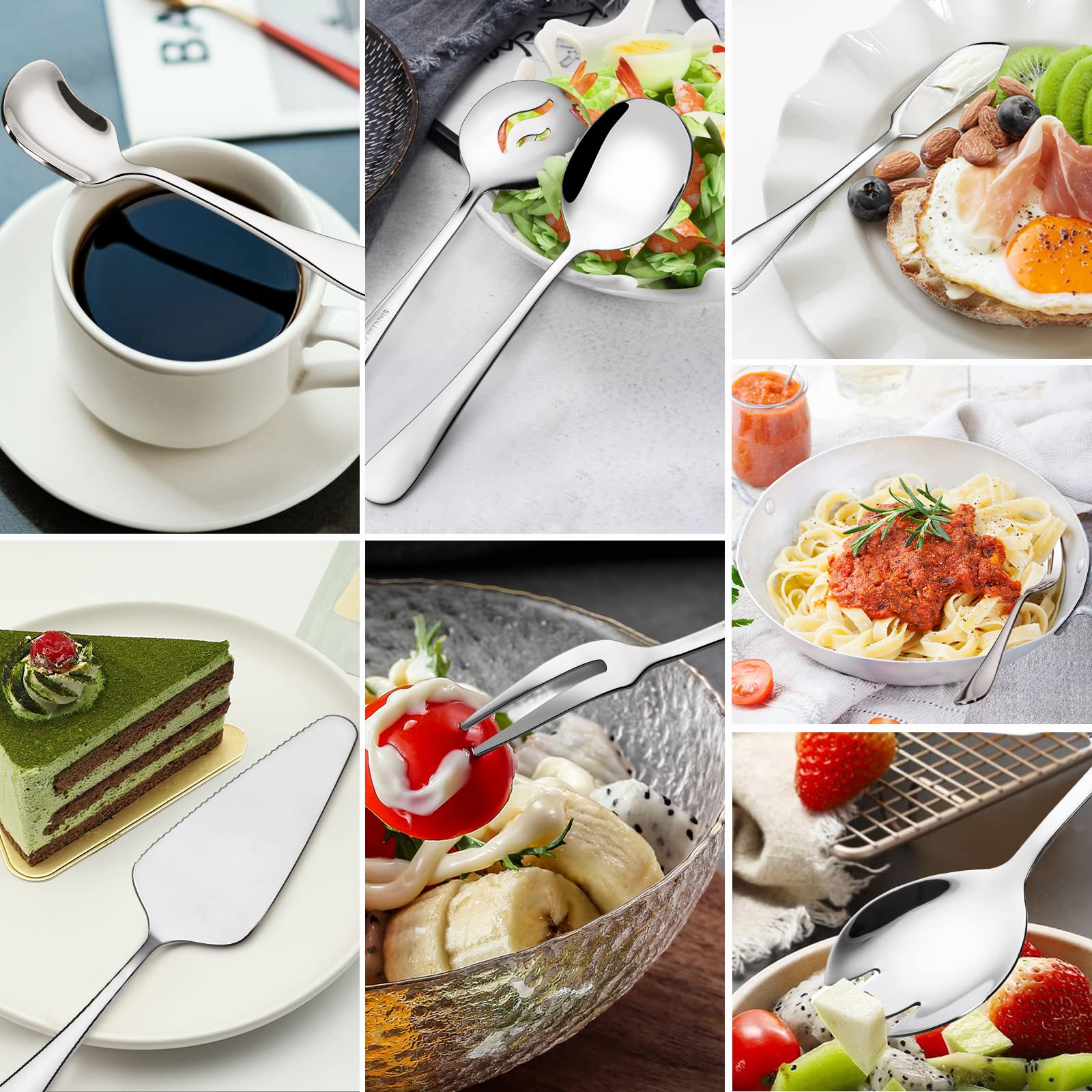 68-Piece Silverware Set With Serving Utensils, Heavy Duty Stainless Steel Flatware Set For 12, Food-Grade Tableware Cutlery Set,